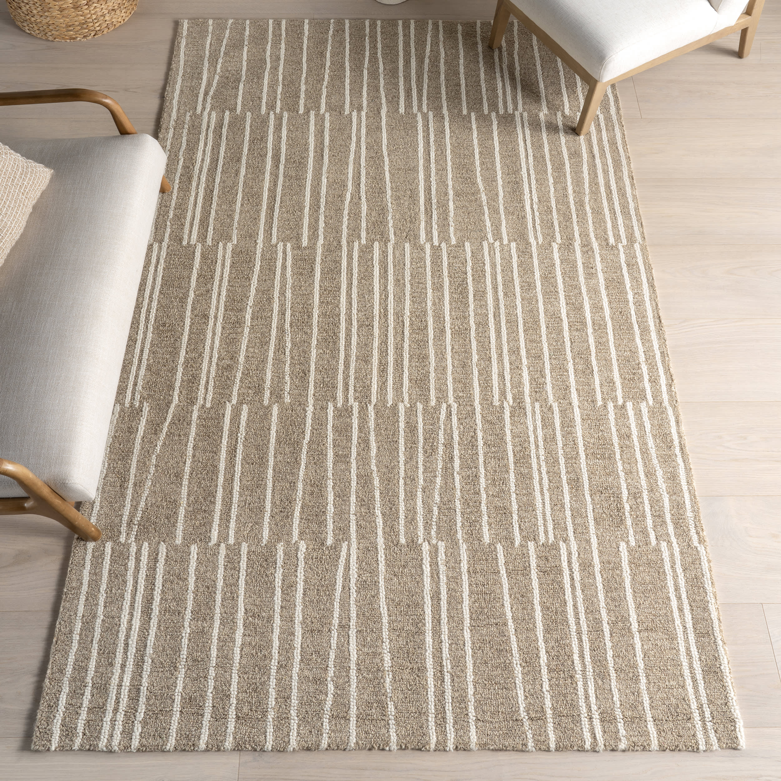 Inaya Striped Rug | Beige - Image 2