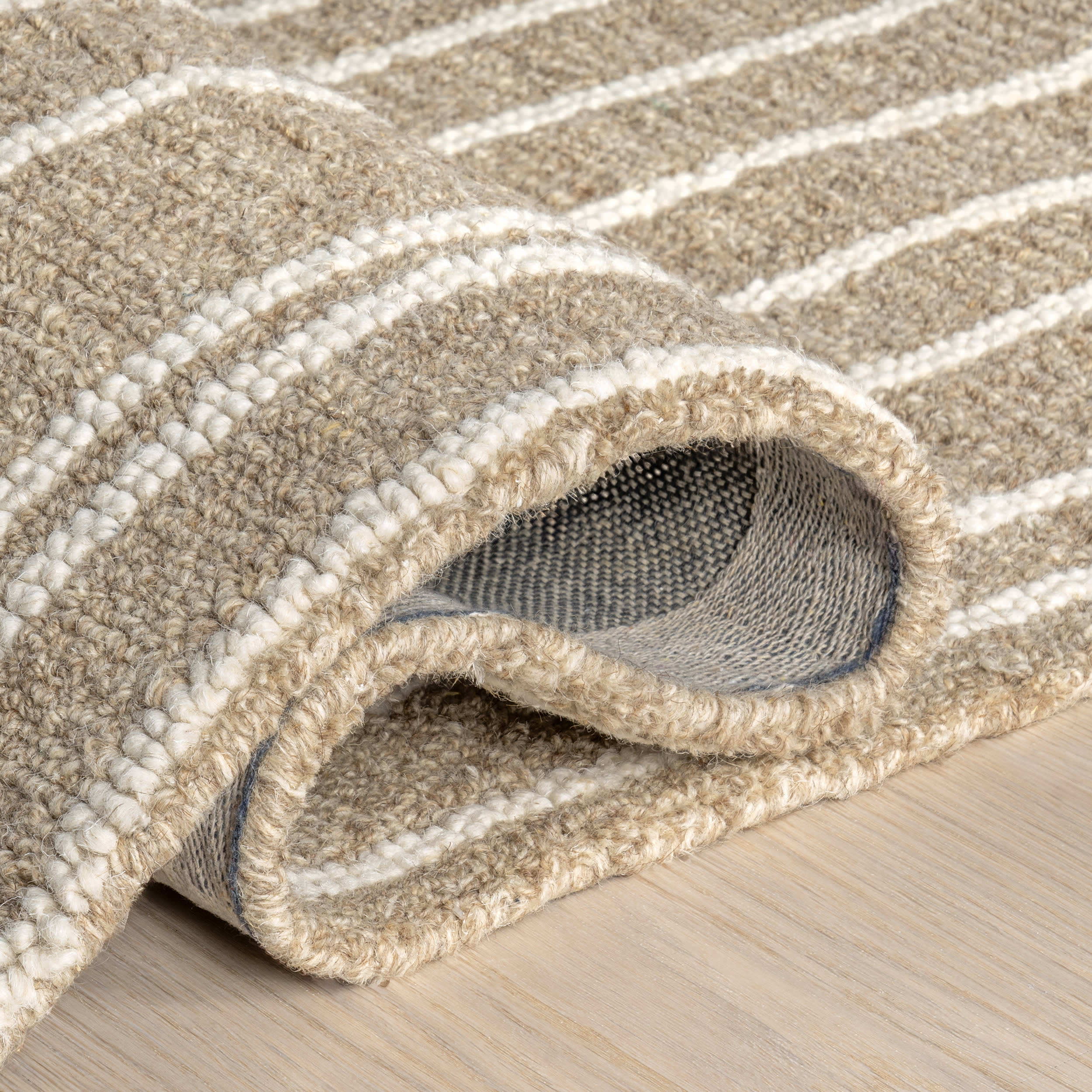 Inaya Striped Rug | Beige - Image 9