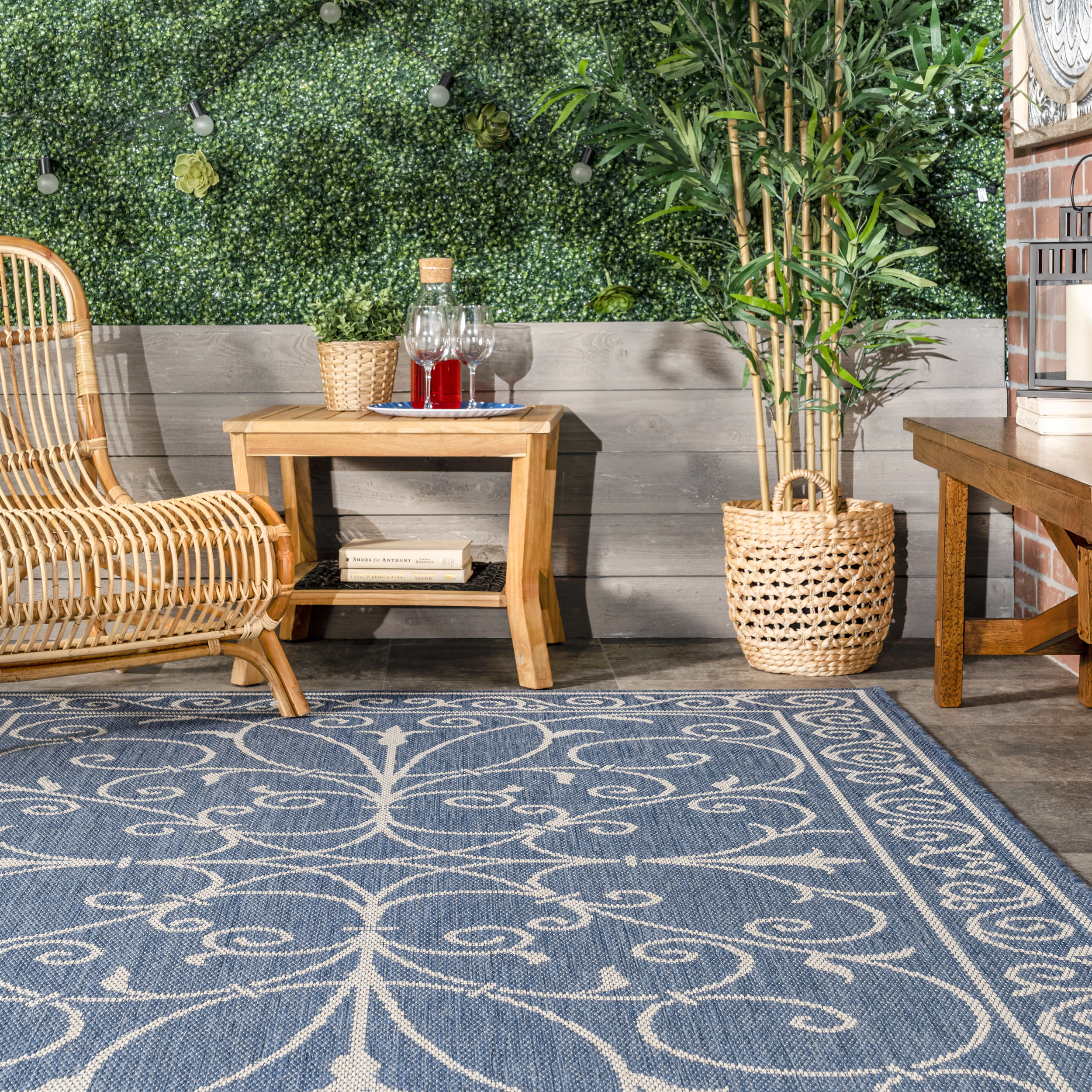 Indoor/Outdoor Krem Rug | Blue - Image 4