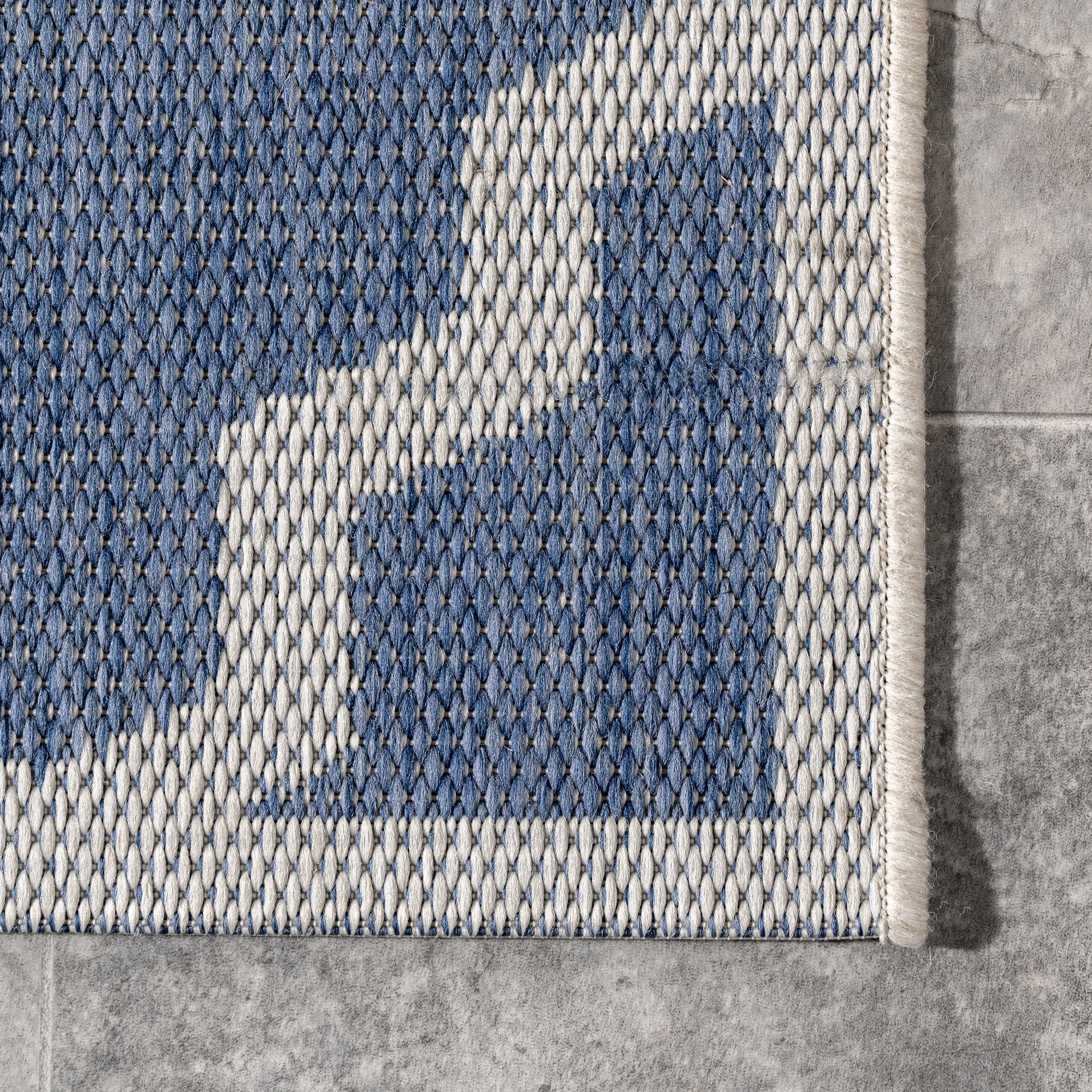 Indoor/Outdoor Moroccan Trellis Rug | Blue - Image 3