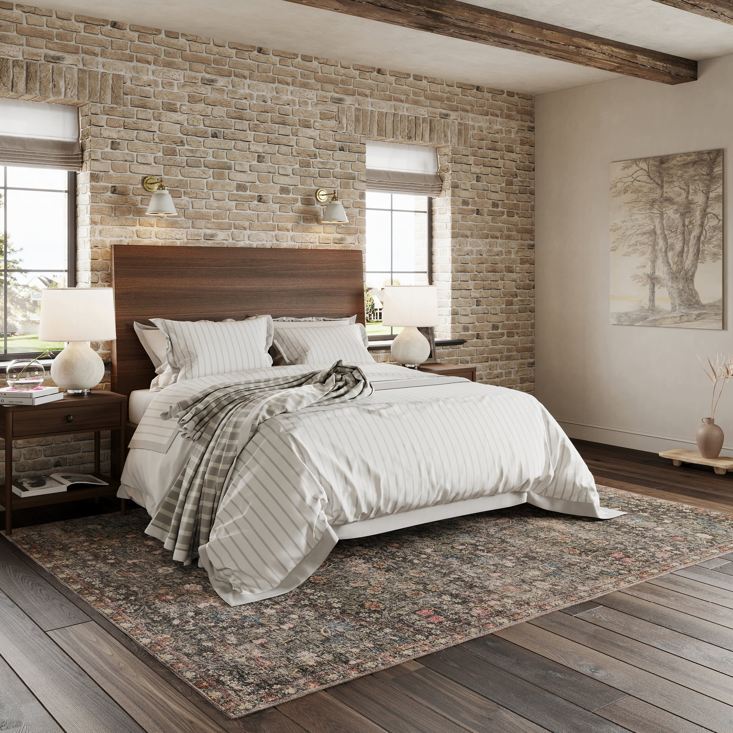Indray Traditional Floral and Paisley Rug | Green - Image 7