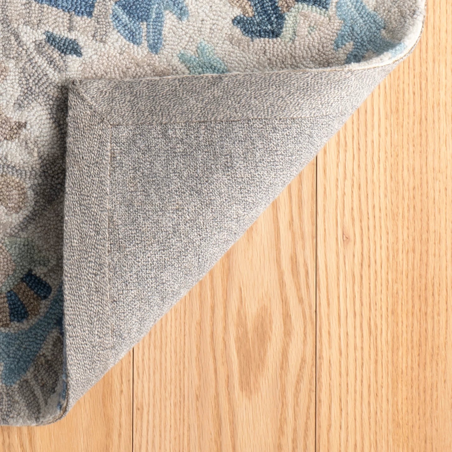 Ines Hand Micro Hooked Wool Rug | Blue - Image 6