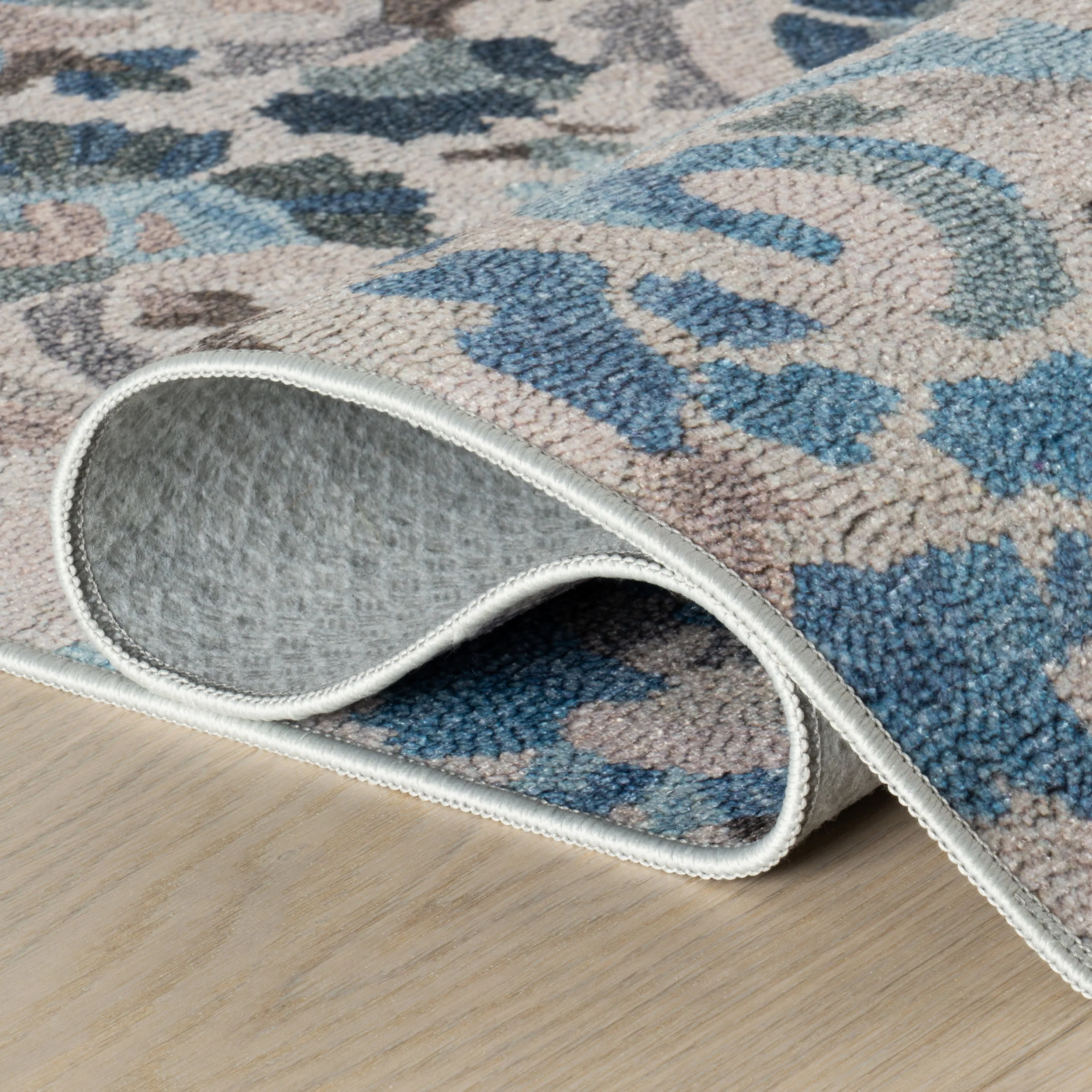 Ines Machine Washable Rug | Blue - Image 3