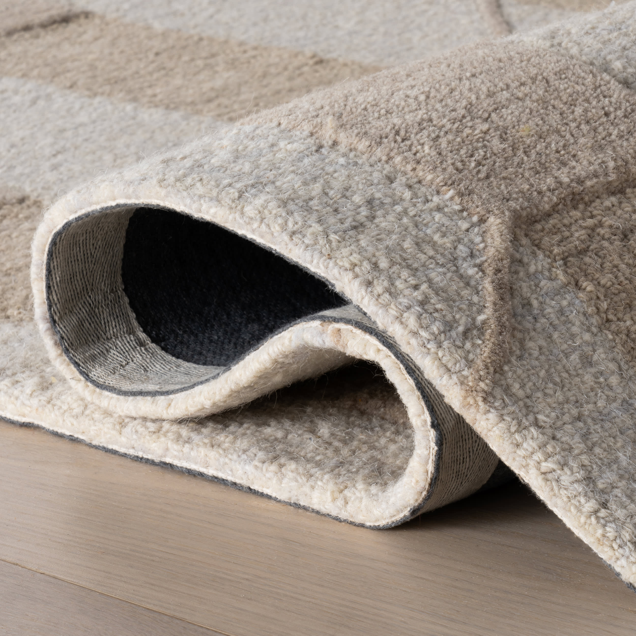 Inette Modern Geometric Wool Rug | Beige - Image 11