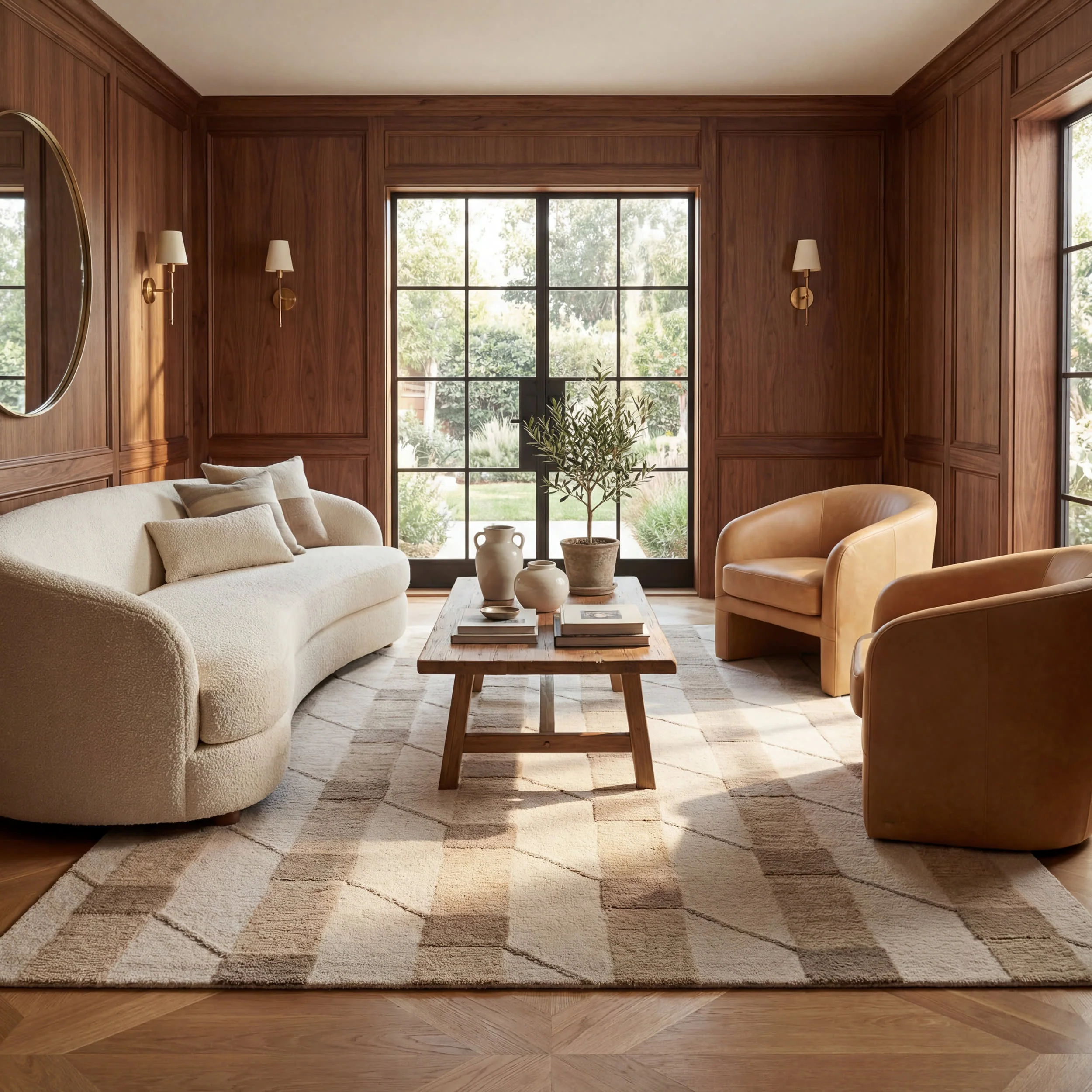 Inette Modern Geometric Wool Rug | Beige - Image 2
