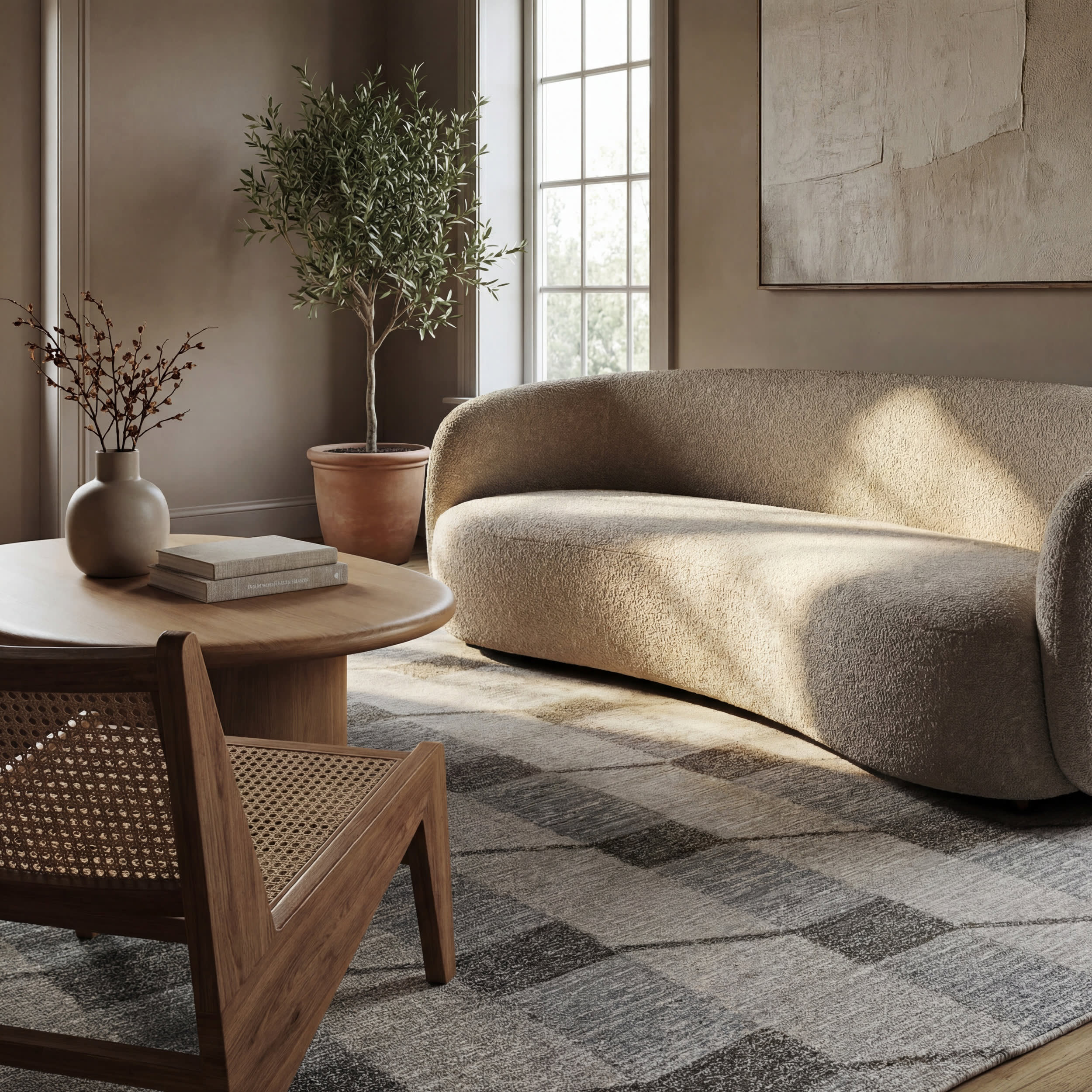 Inette Modern Geometric Wool Rug | Blue - Image 5