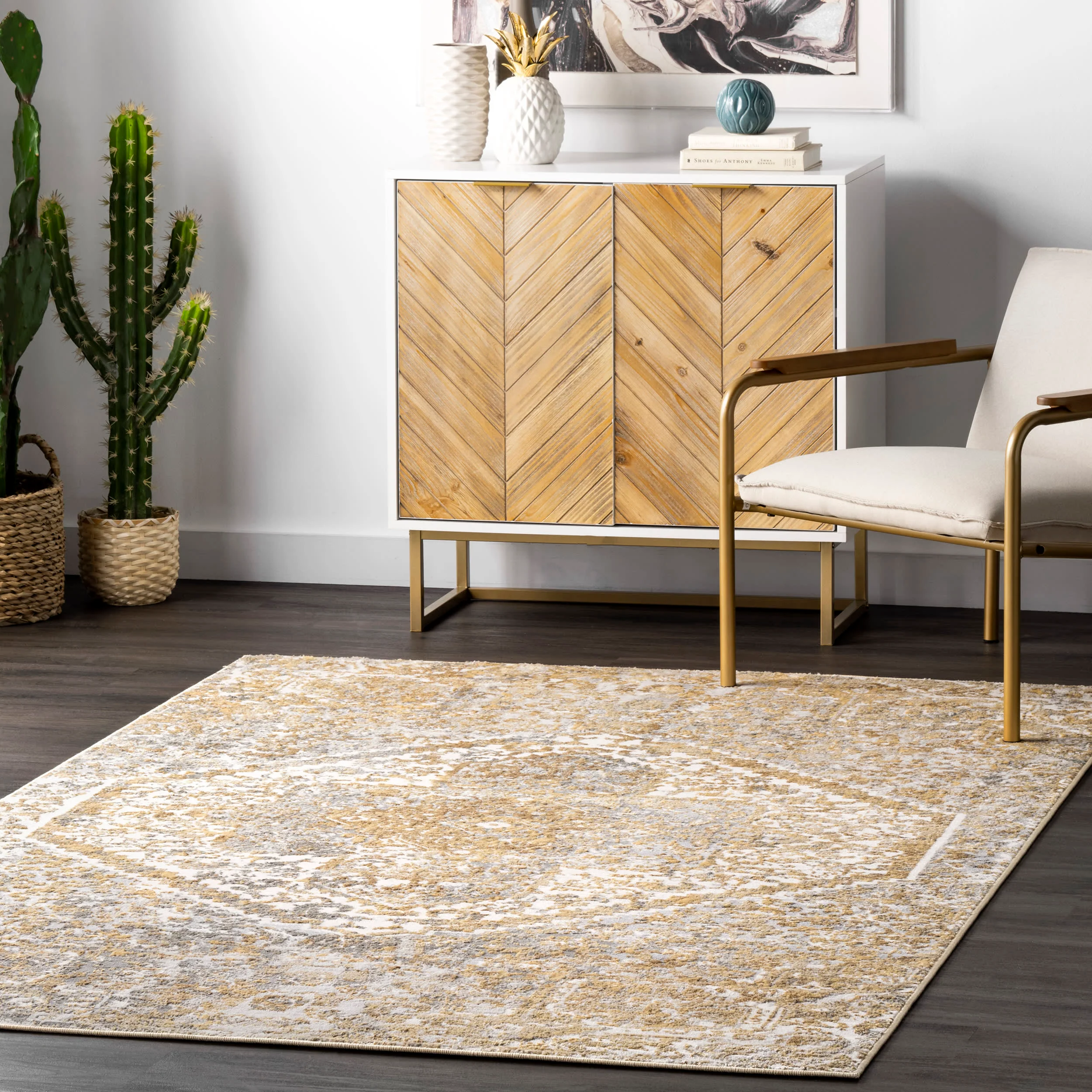 Inlay Medallion Rug | Gold - Image 2