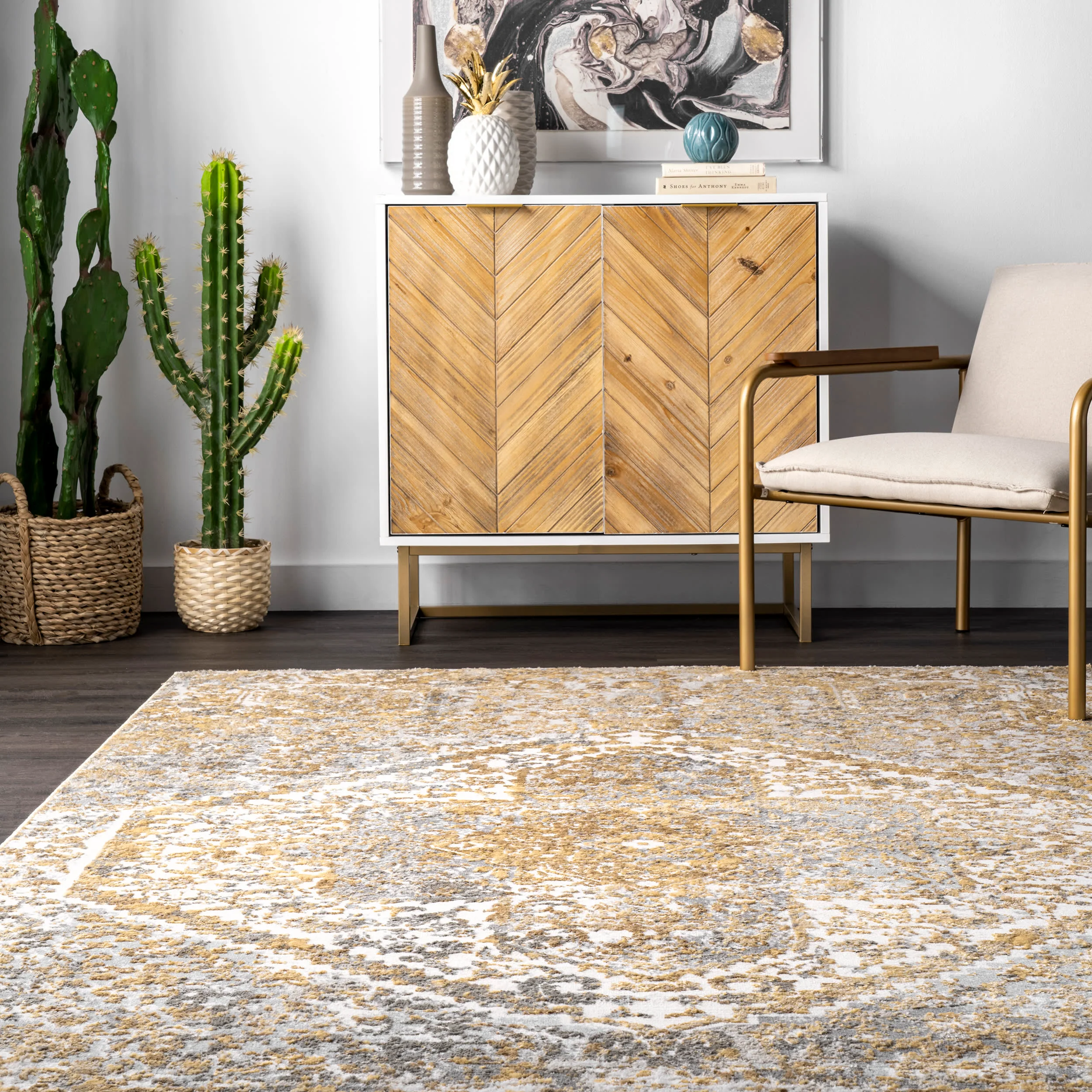 Inlay Medallion Rug | Gold - Image 4