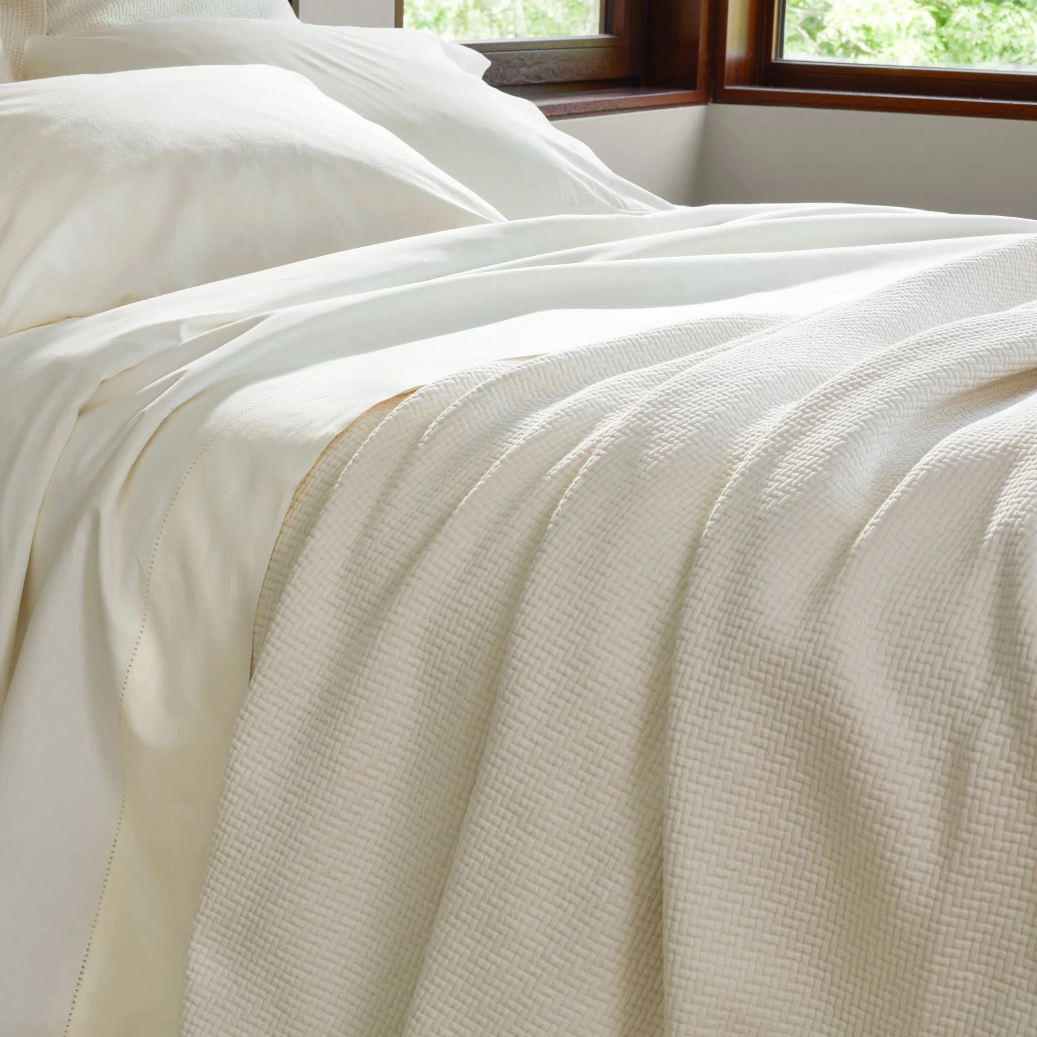 Classic Hemstitch Pillowcases (Pair) | Ivory - Image 2
