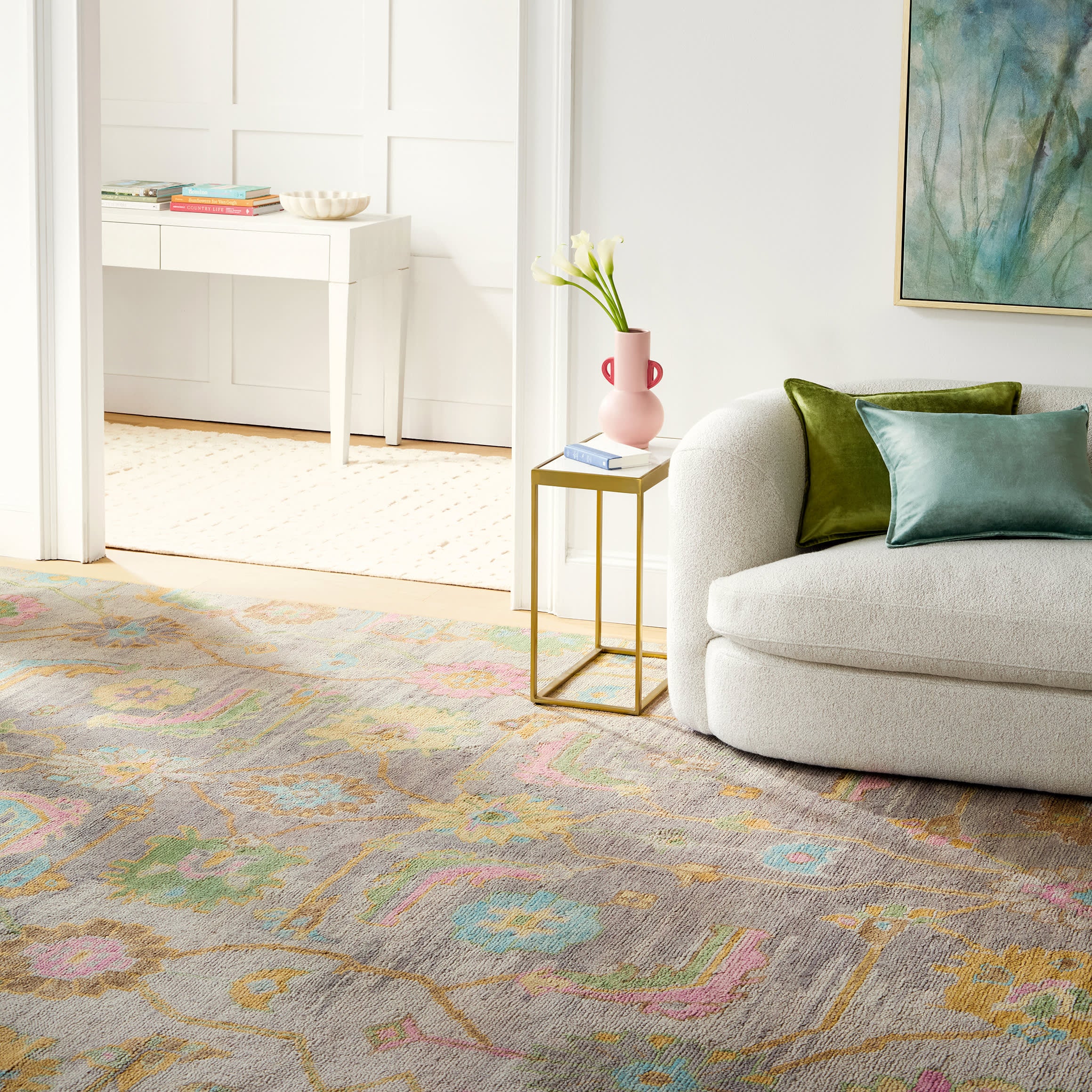 Iris Hand Knotted Wool Rug | Multi - Image 2