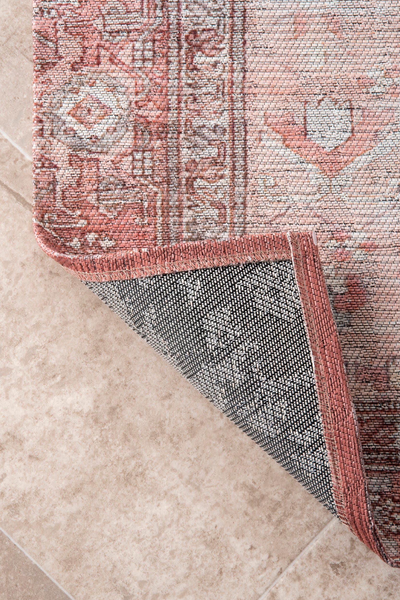 Iris Medallion Washable Rug | Blush - Image 2