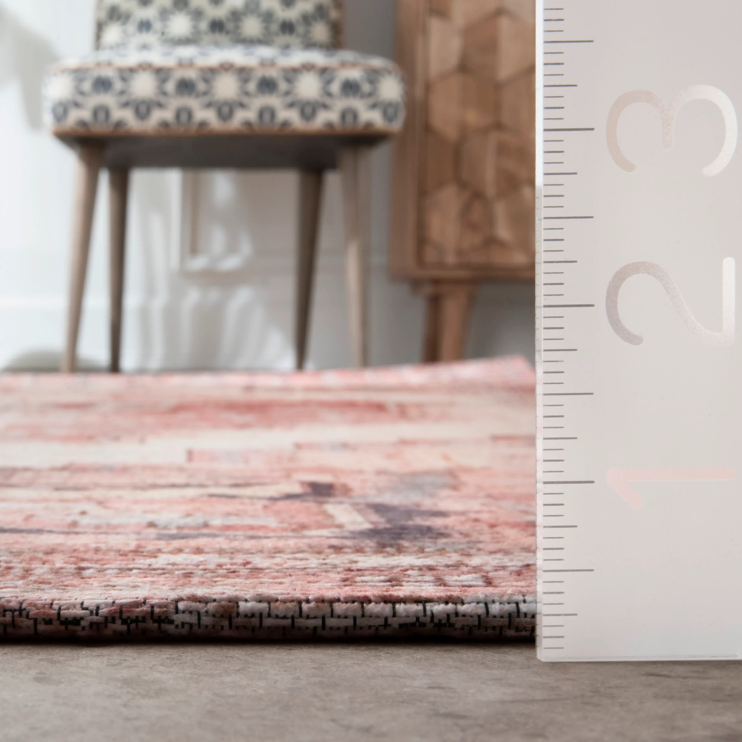 Iris Medallion Washable Rug | Blush - Image 5