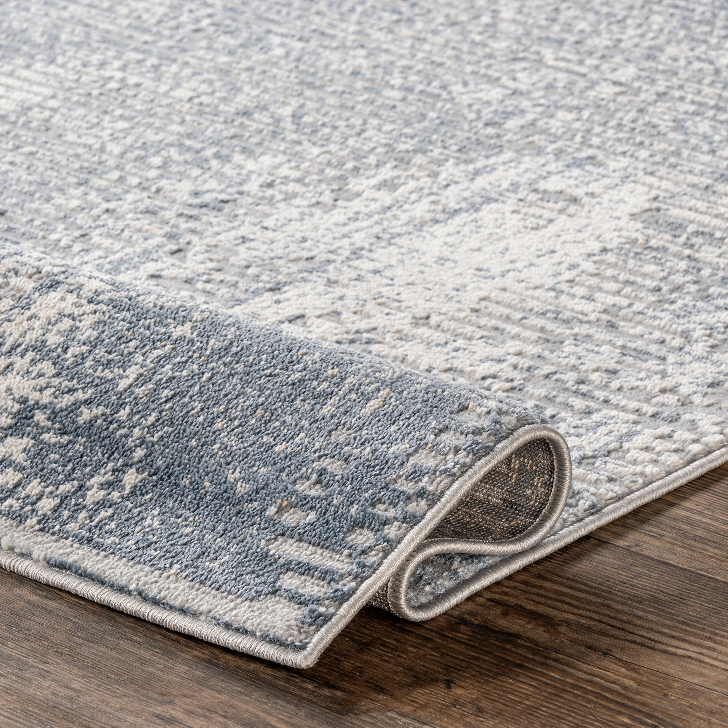 Iris Textured Abstract Rug | Blue - Image 10