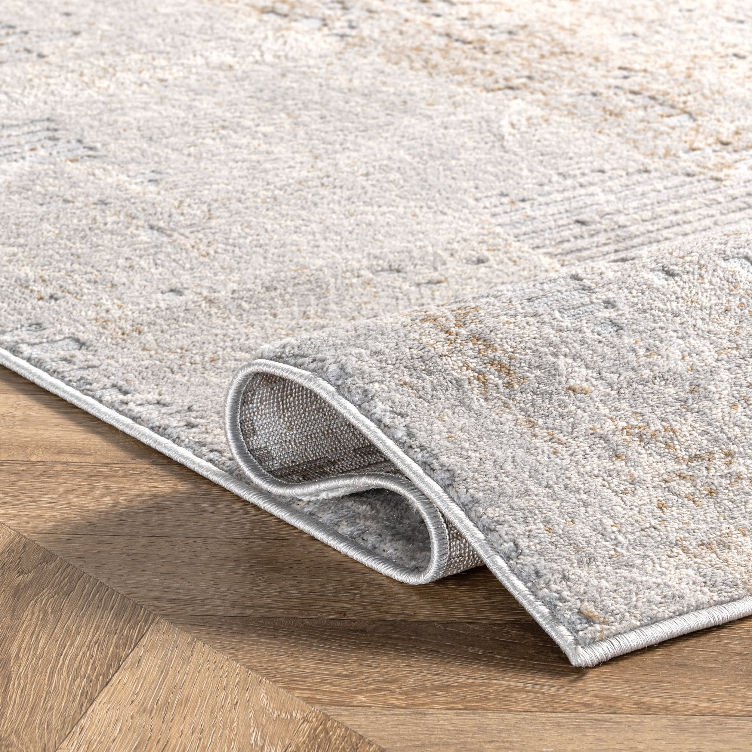 Iris Textured Abstract Rug | Light Grey - Image 10