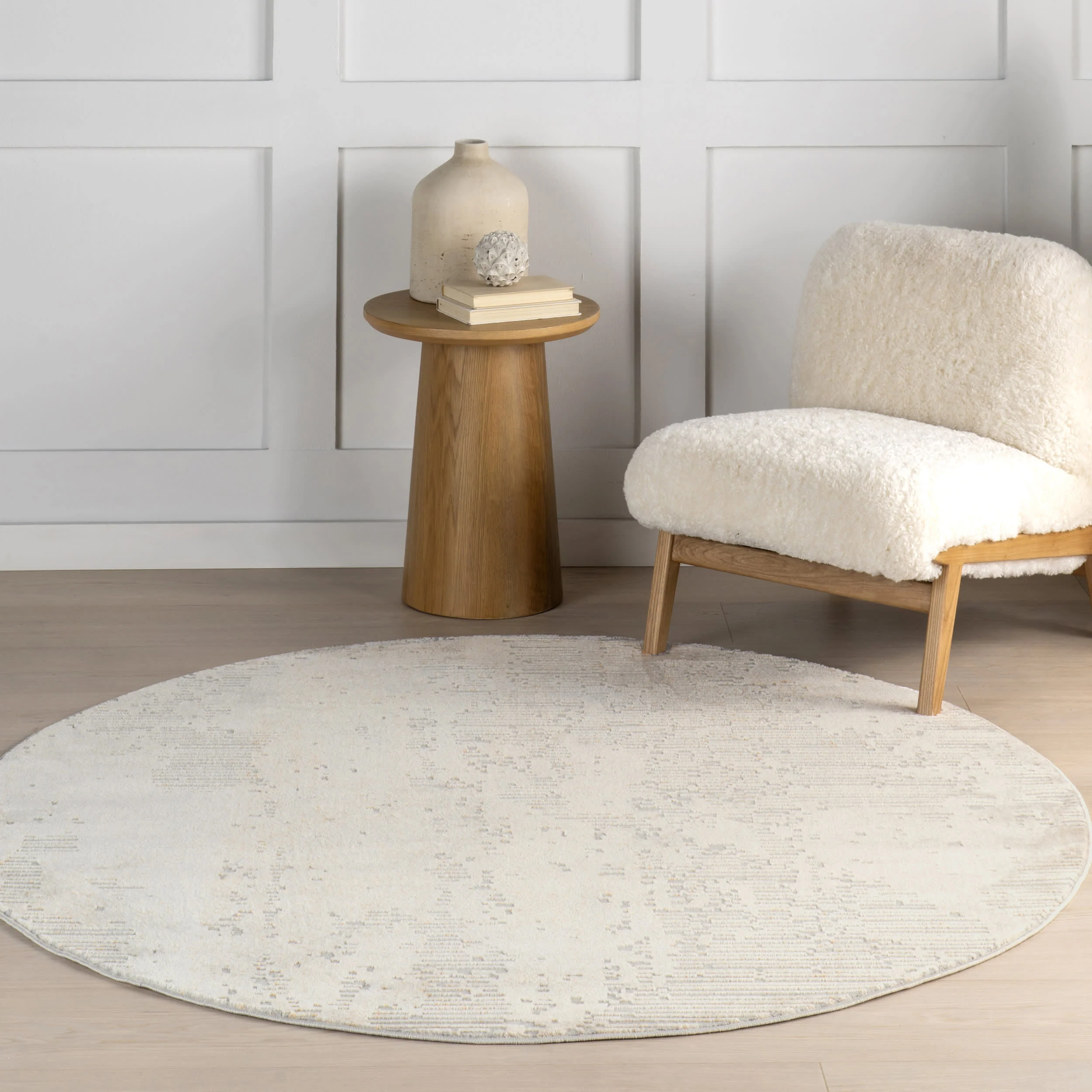 Iris Textured Abstract Rug | Light Grey - Image 2