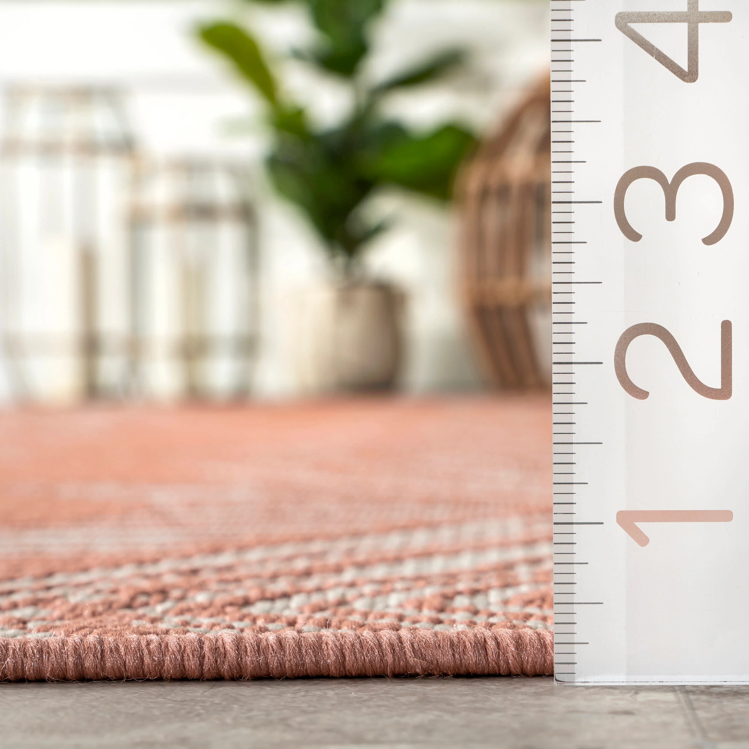 Iris Totem Indoor/Outdoor Flatweave Rug | Coral - Image 5