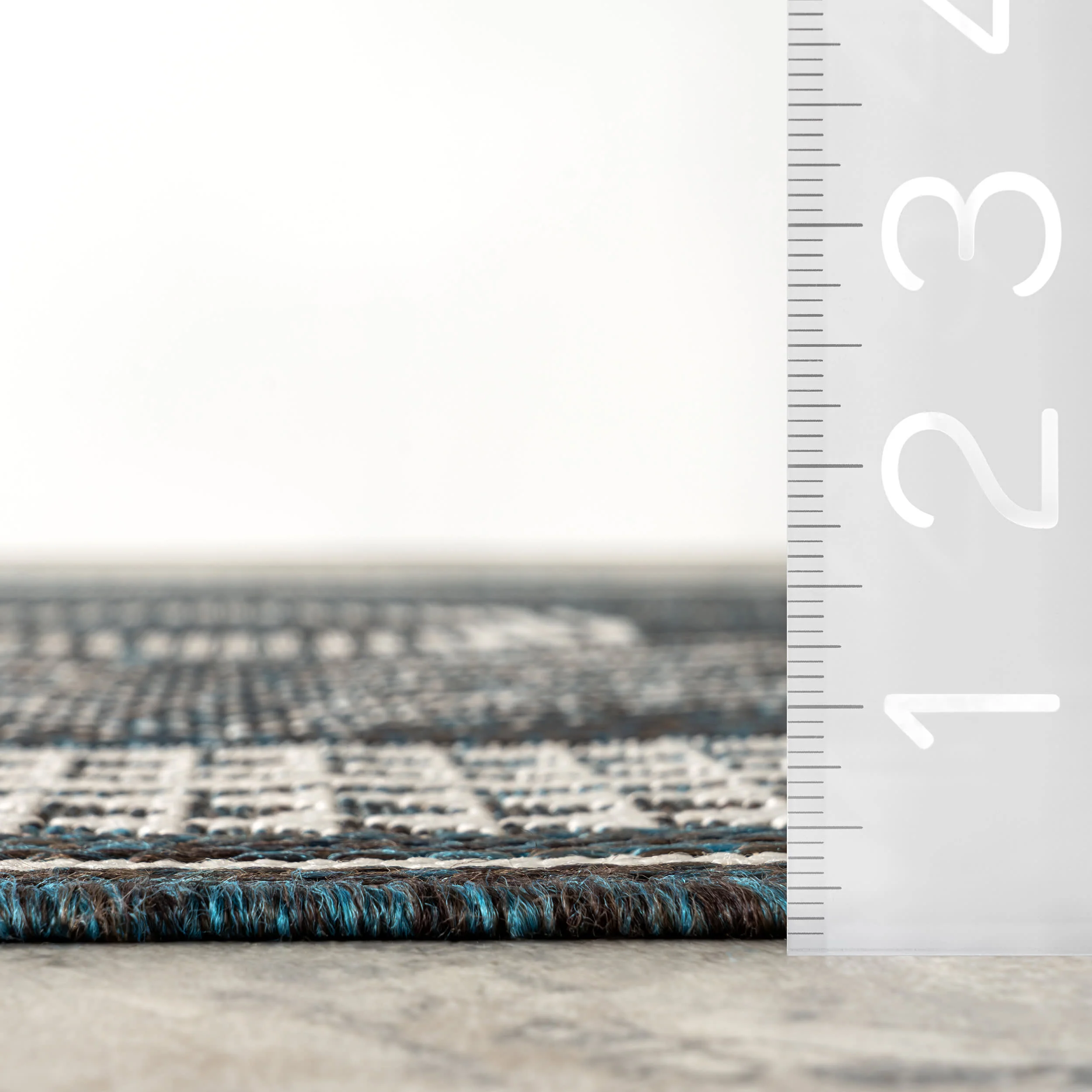 Iris Totem Indoor/Outdoor Flatweave Rug | Turquoise - Image 6