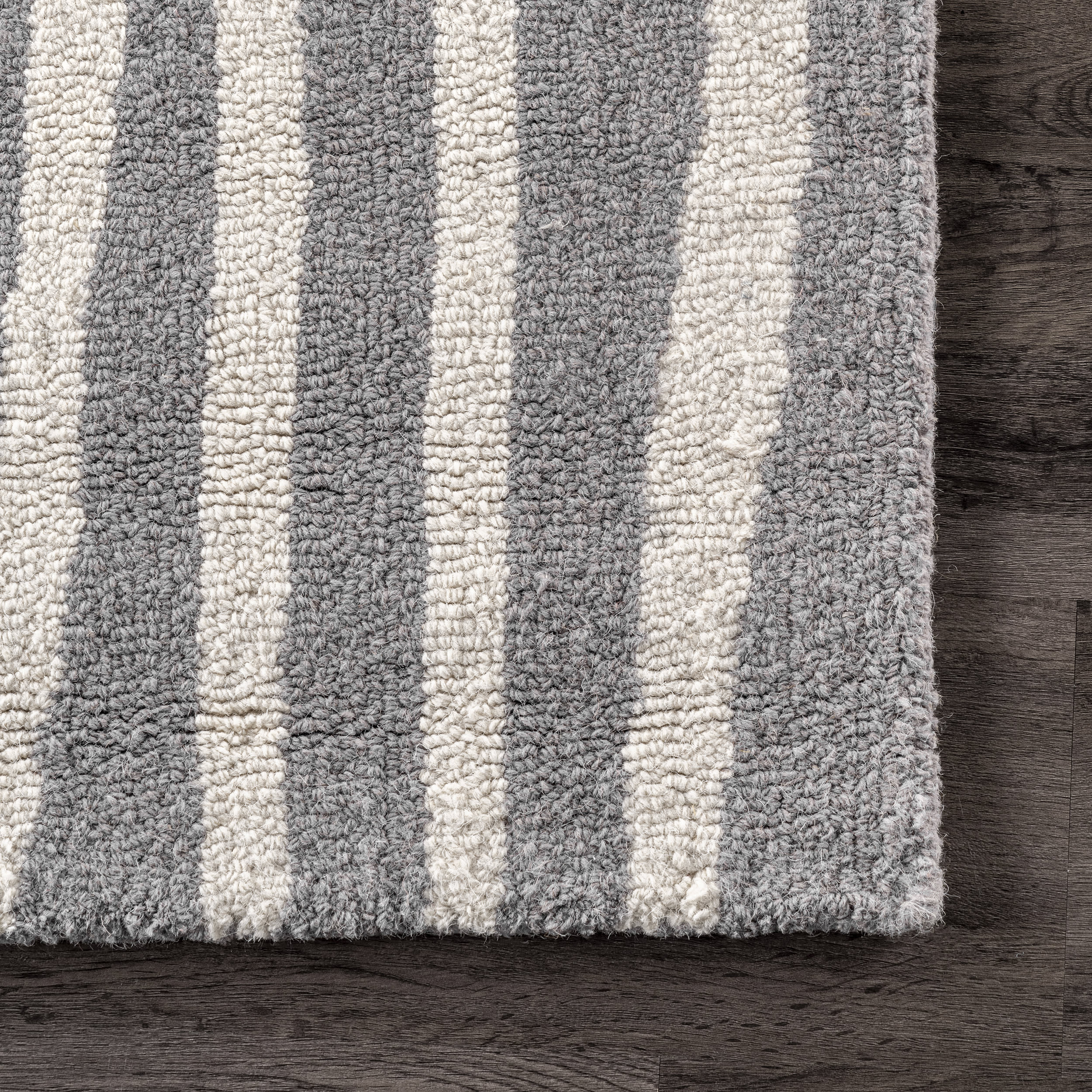 Irregular Parallel Bars Rug | Grey - Image 3