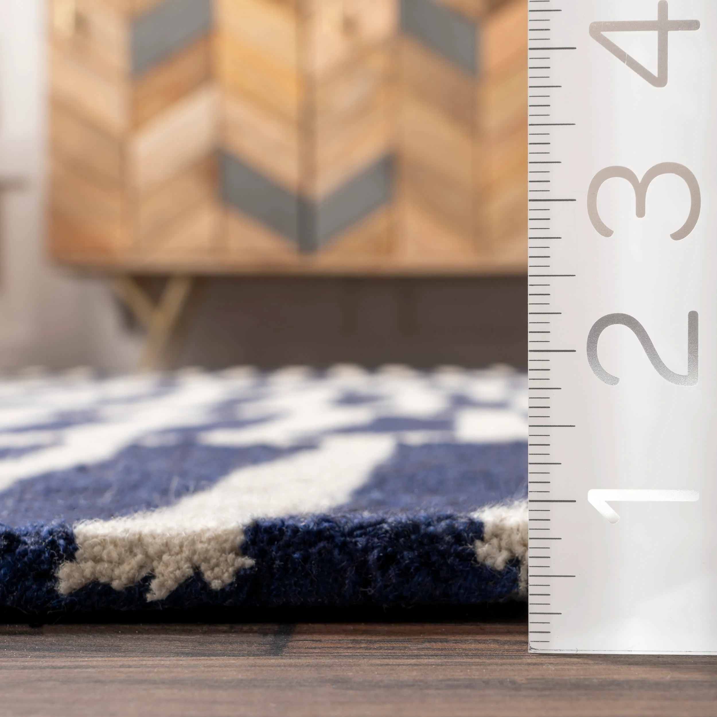 Irregular Parallel Bars Rug | Navy - Image 5
