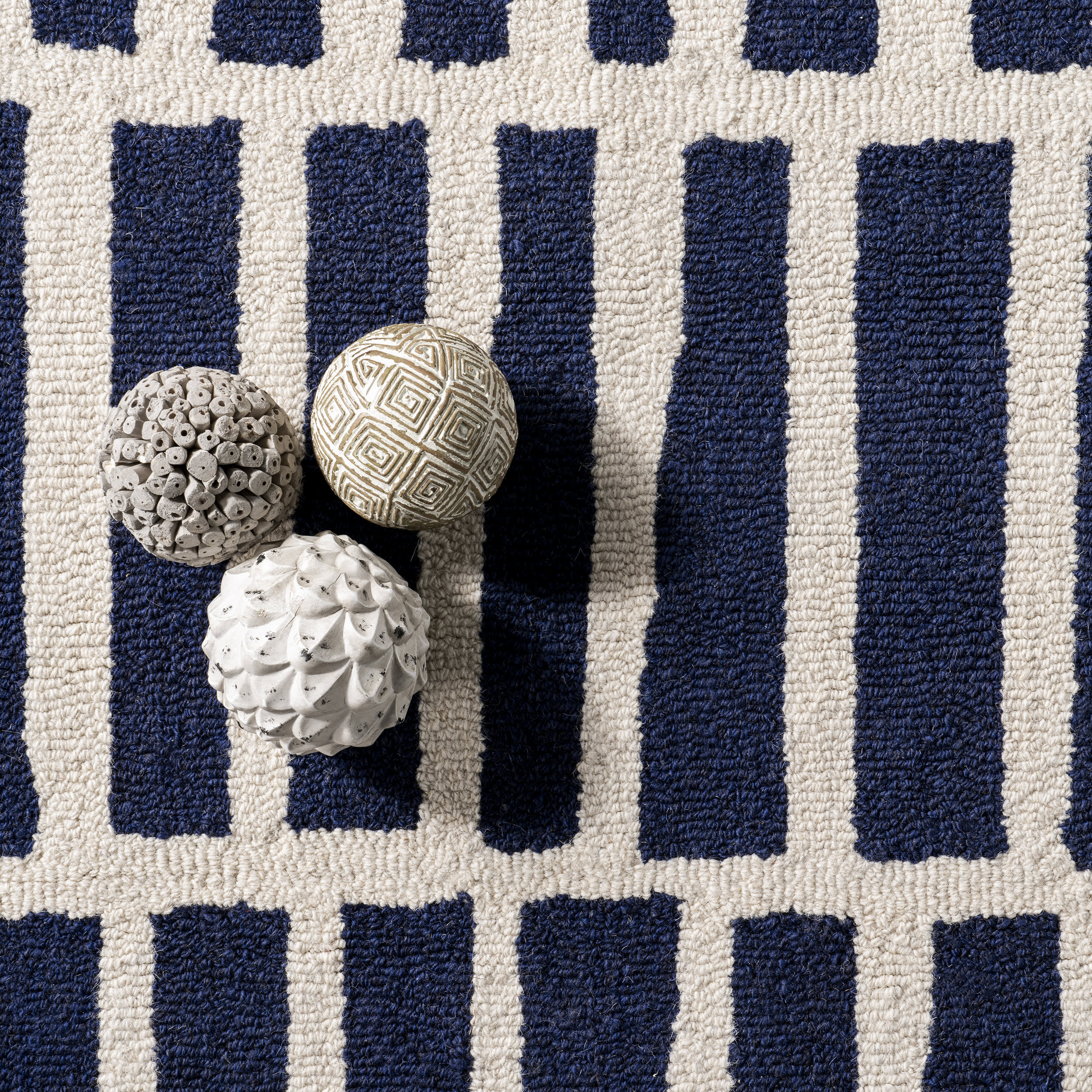 Irregular Parallel Bars Rug | Navy - Image 7