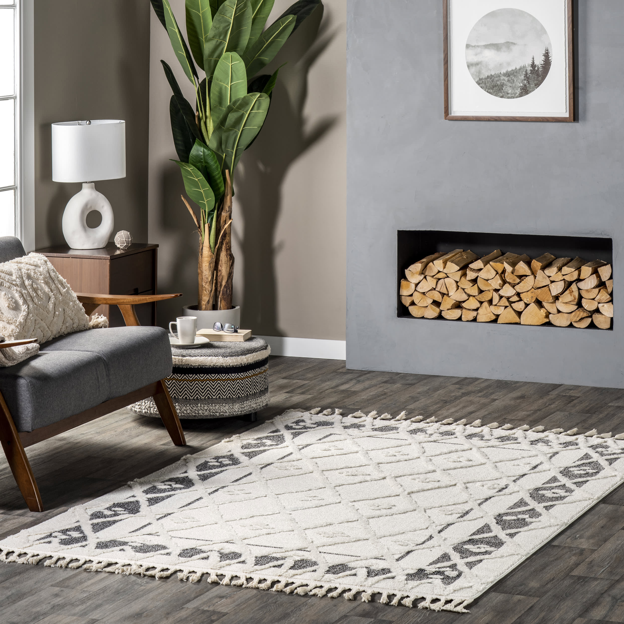 Isabel Trellis Textured Rug | Beige - Image 2