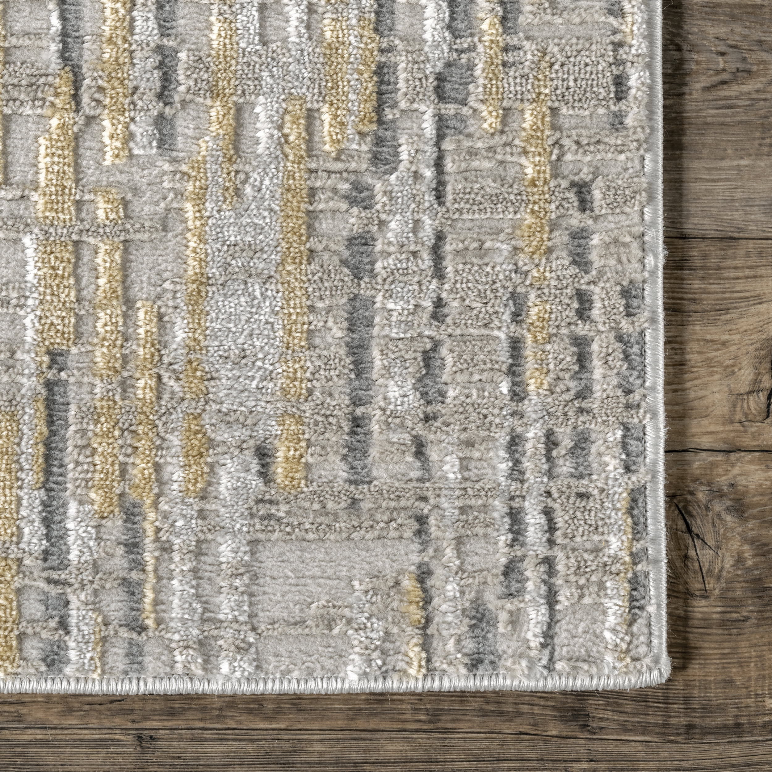 Isabella Crosshatch Abstract Rug | Gold - Image 3