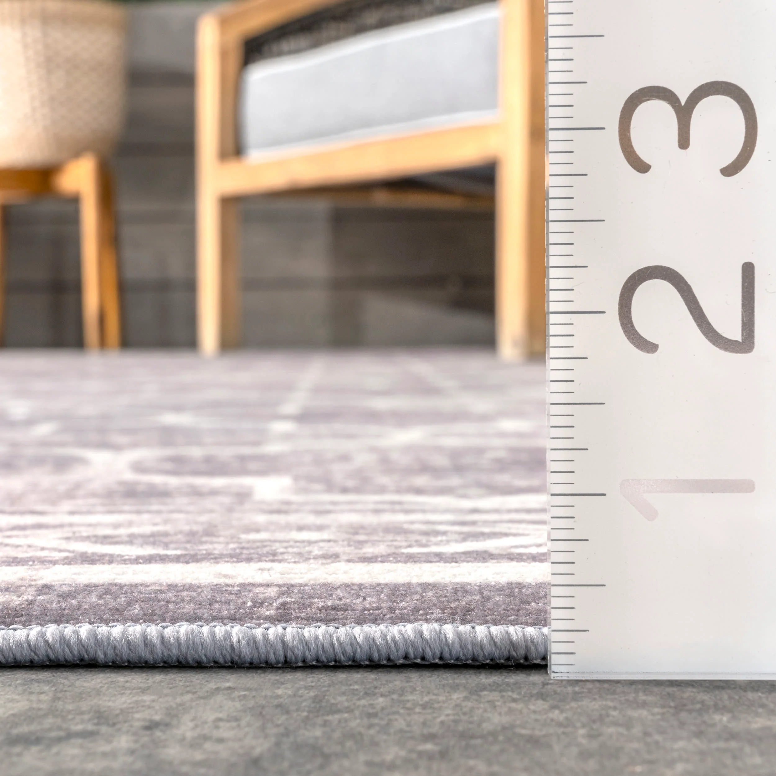 Isabelle Trellis Washable Indoor/Outdoor Rug | Light Grey - Image 5