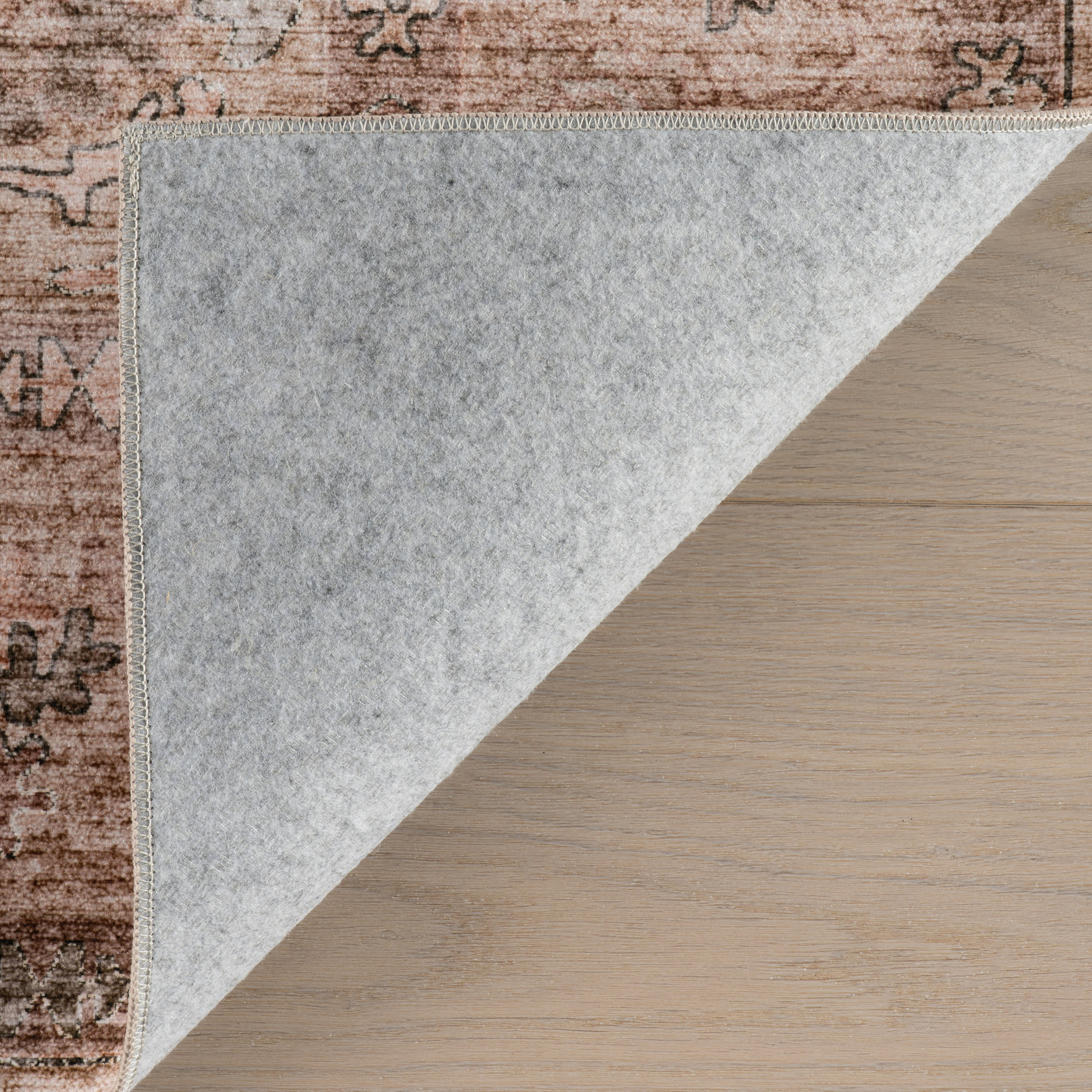 Ise Traditional Floral Washable Rug | Peach - Image 6