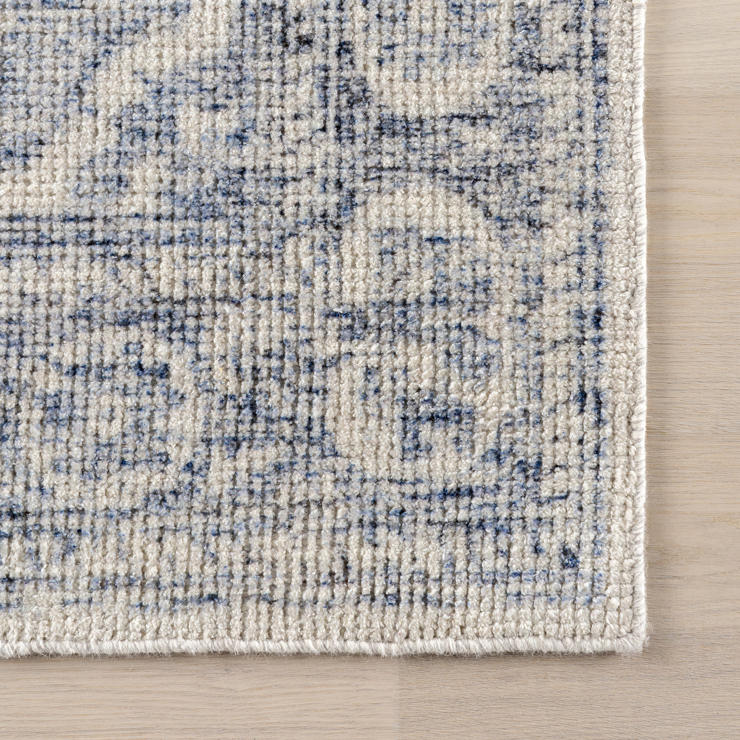 Istanbul Hand Tufted Ornate Border Wool-Blend Rug | Dark Blue - Image 4