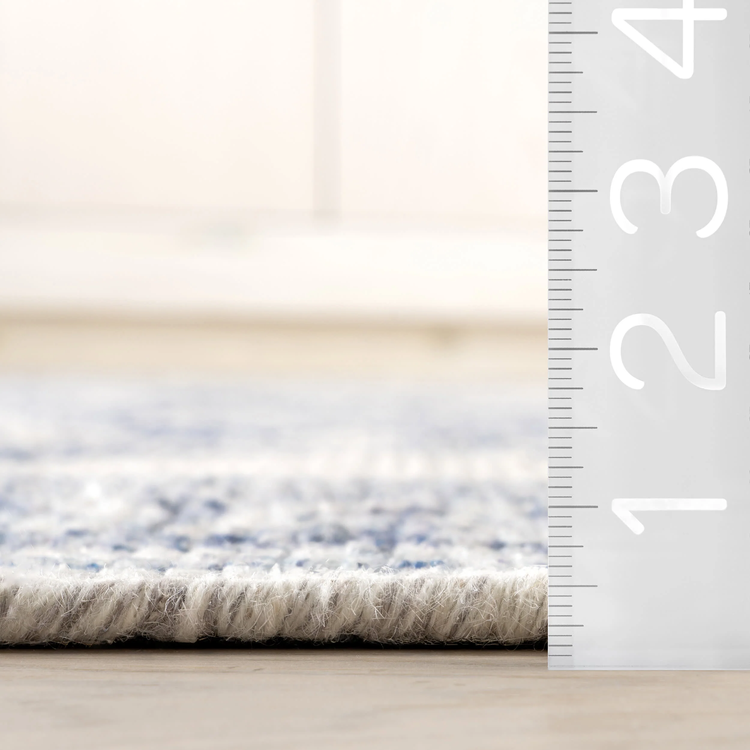 Istanbul Hand Tufted Ornate Border Wool-Blend Rug | Dark Blue - Image 5