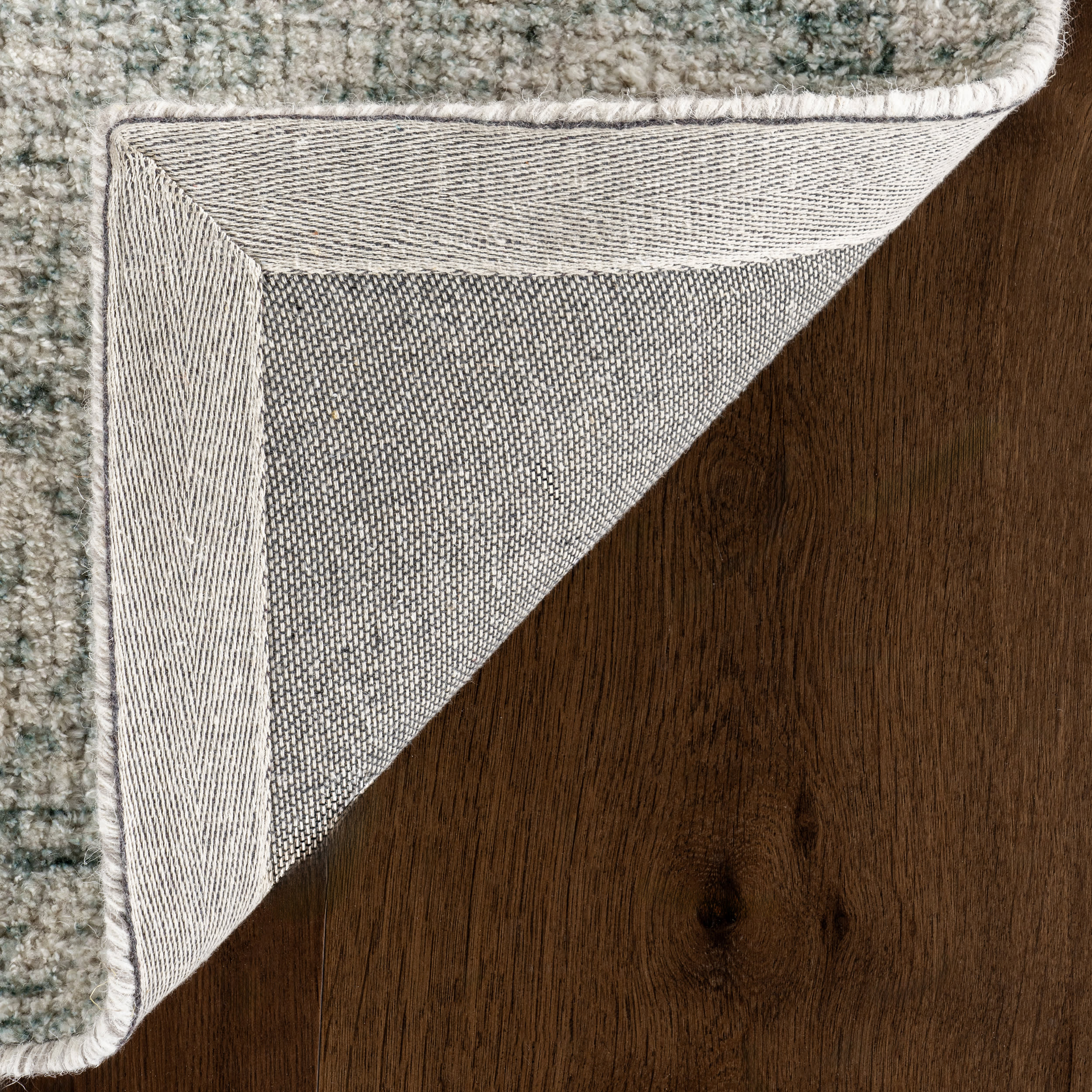 Istanbul Hand Tufted Ornate Border Wool-Blend Rug | Teal - Image 6