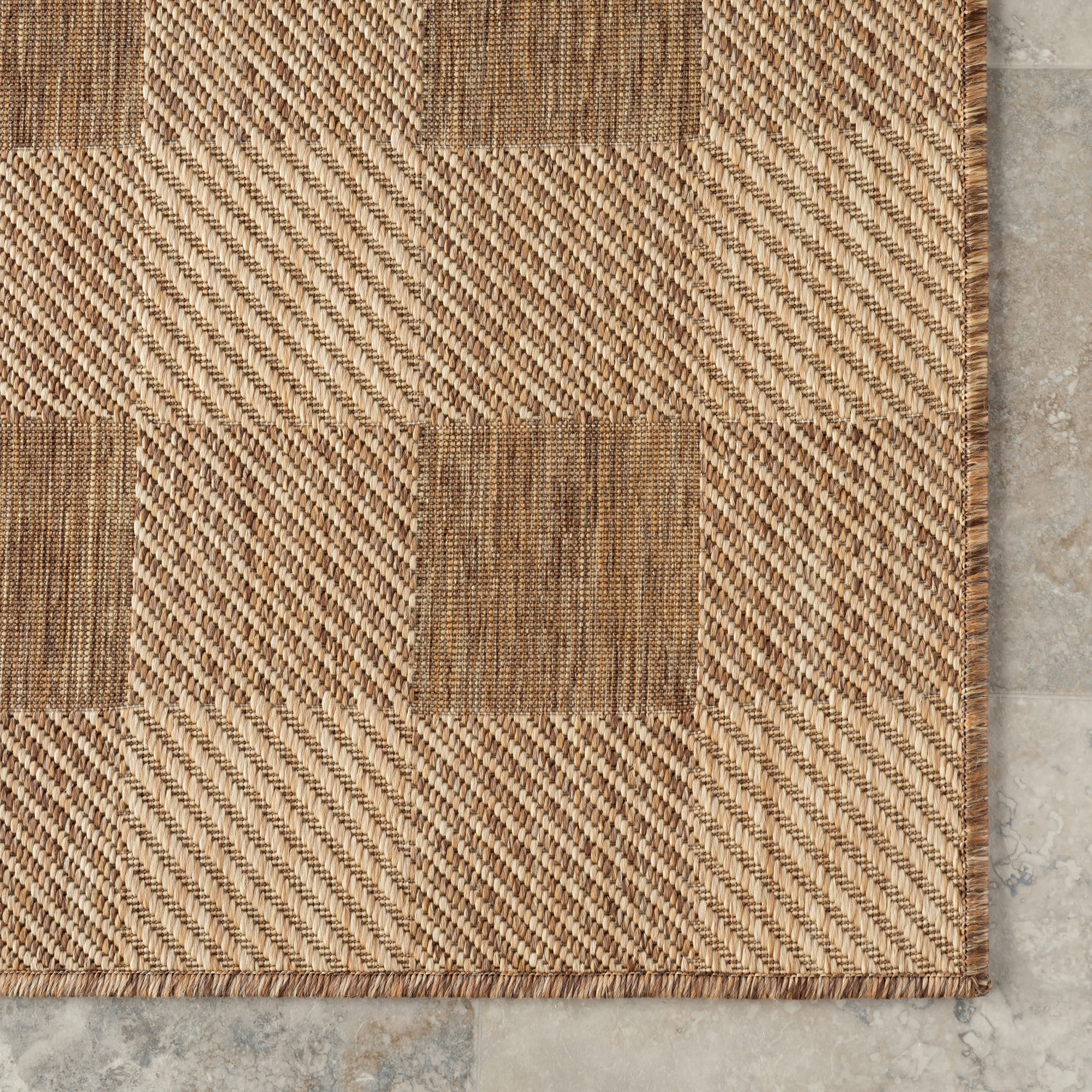 Istra Farmhouse Indoor/Outdoor Rug | Light Brown - Image 4