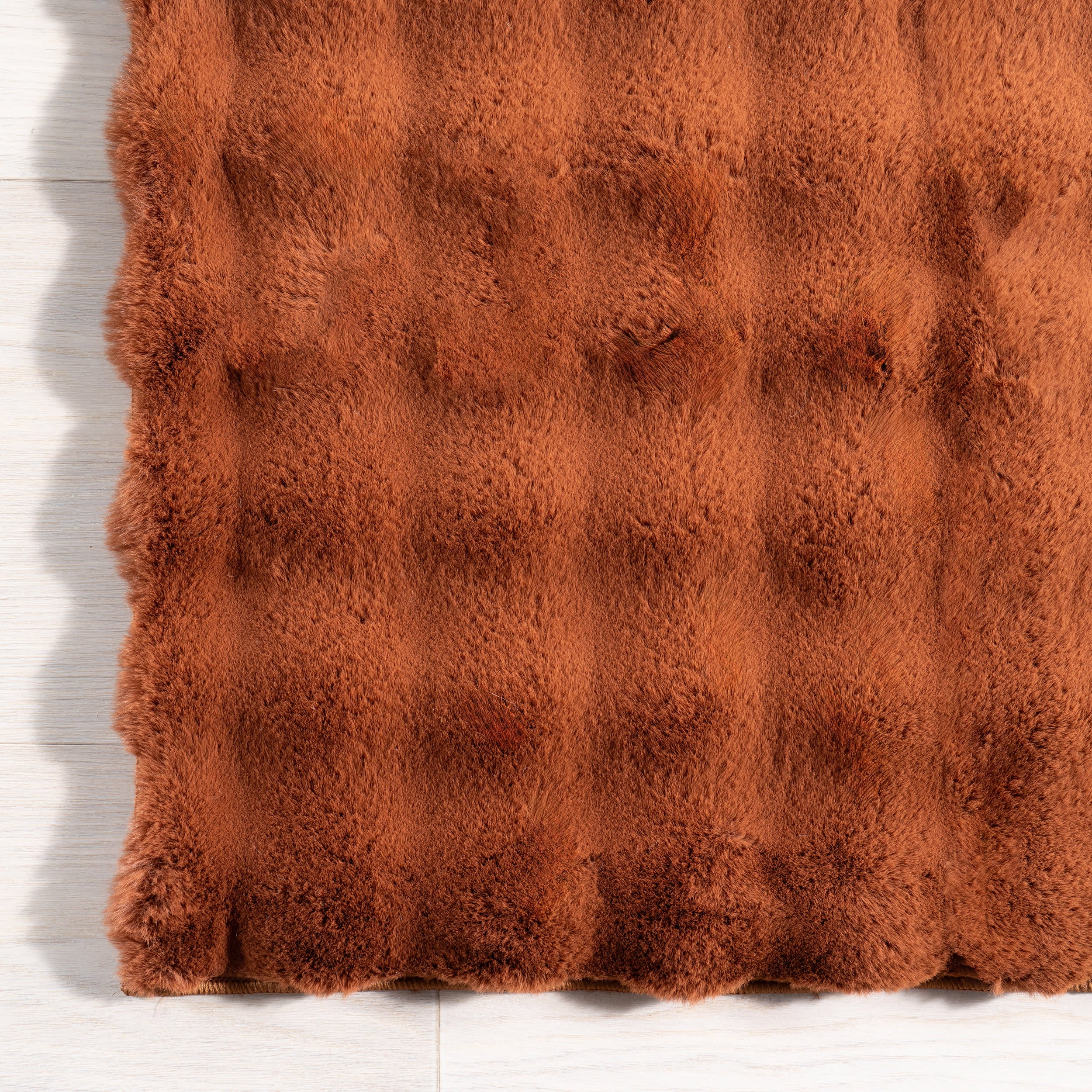 Ivana Checkered Plush Cloud Washable Rug | Brick - Image 4