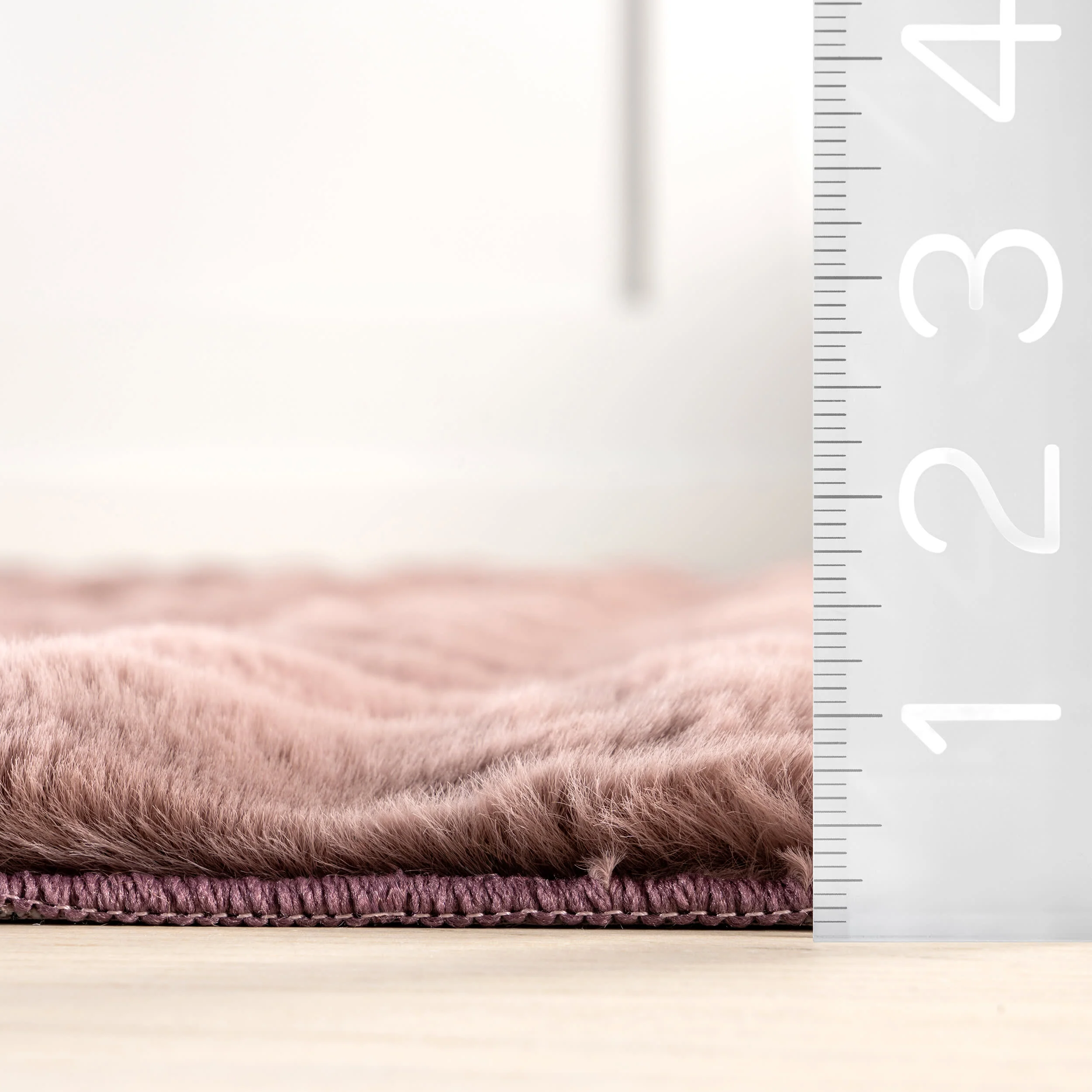 Ivana Checkered Plush Cloud Washable Rug | Burgundy - Image 6