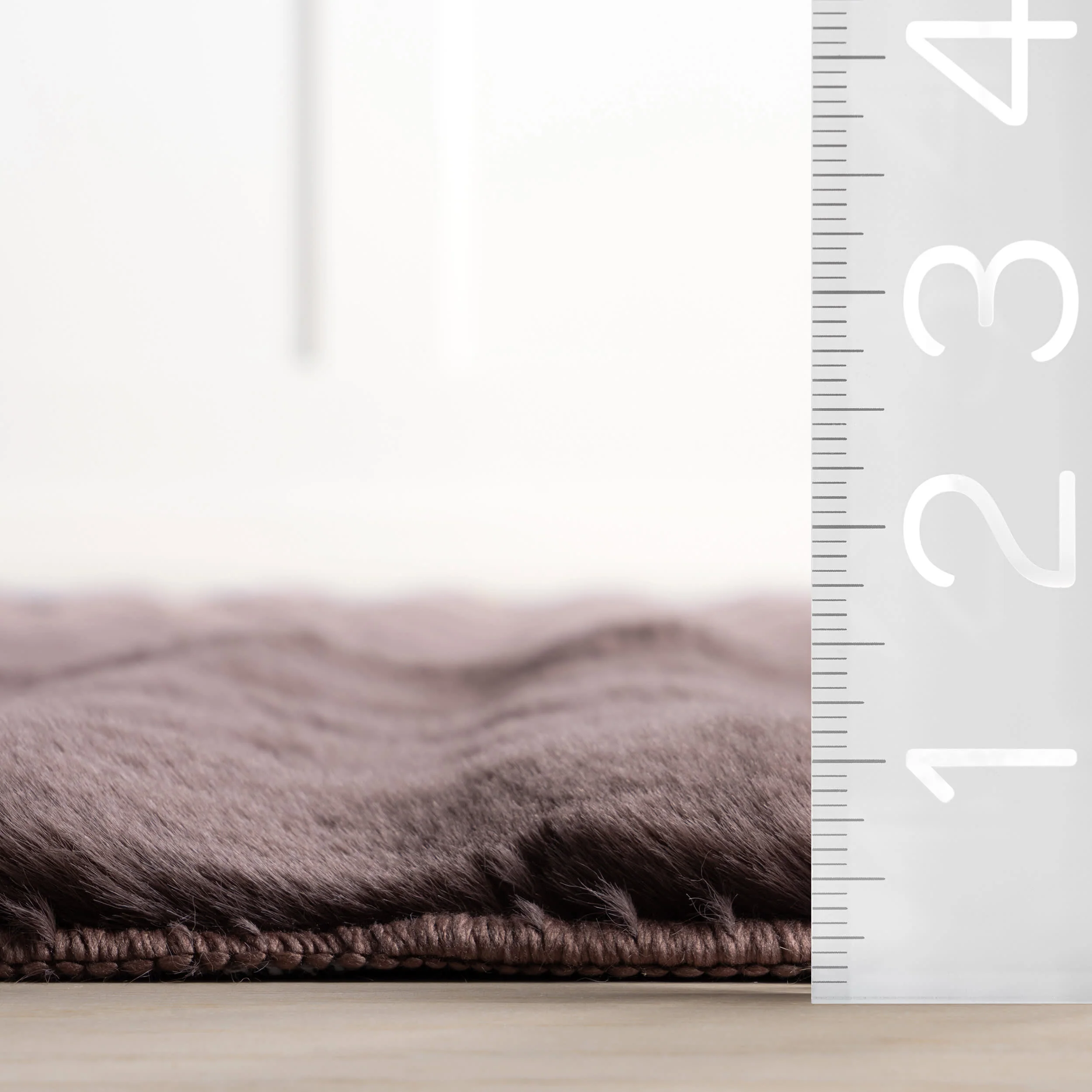 Ivana Checkered Plush Cloud Washable Rug | Dark Brown - Image 6