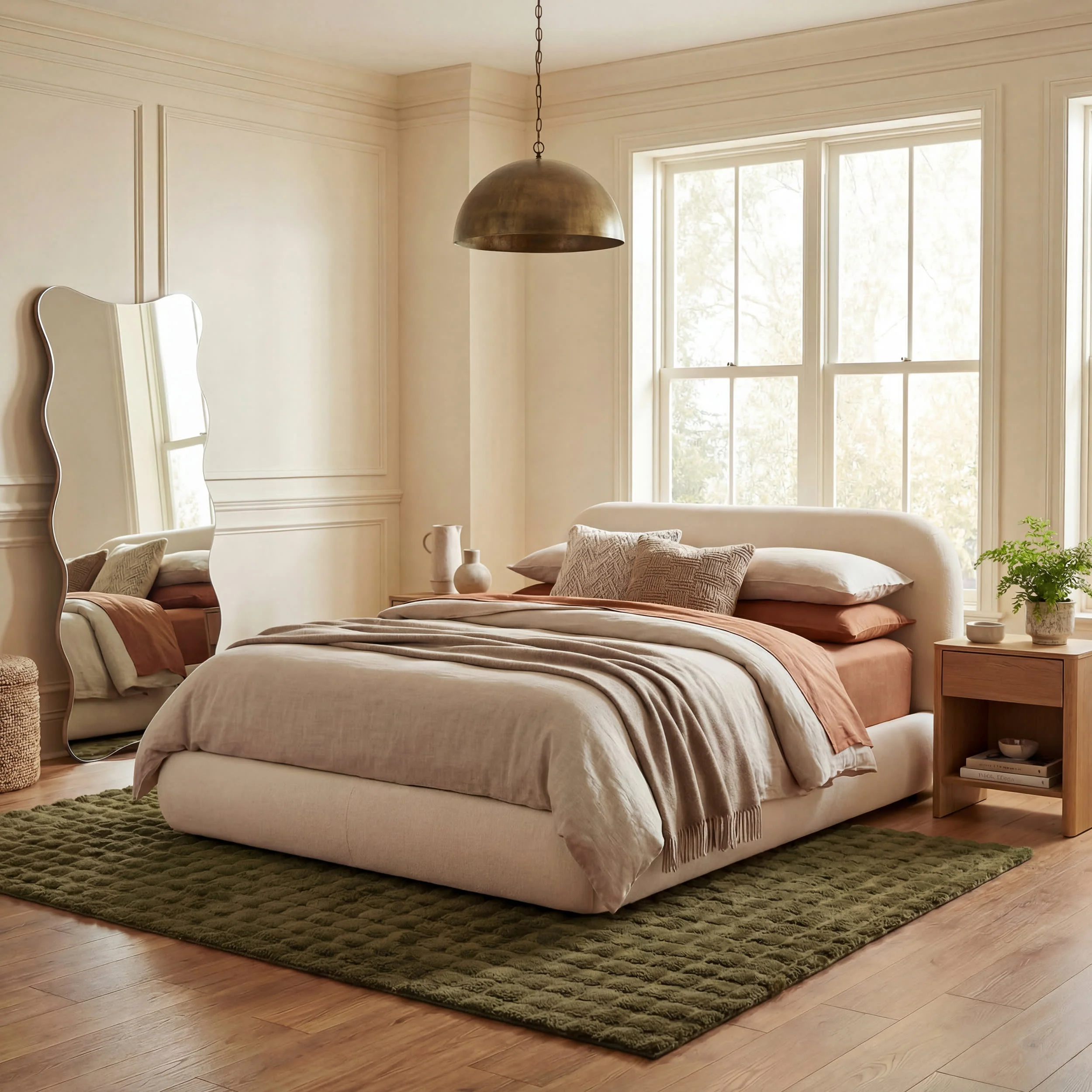 Ivana Checkered Plush Cloud Washable Rug | Green - Image 10