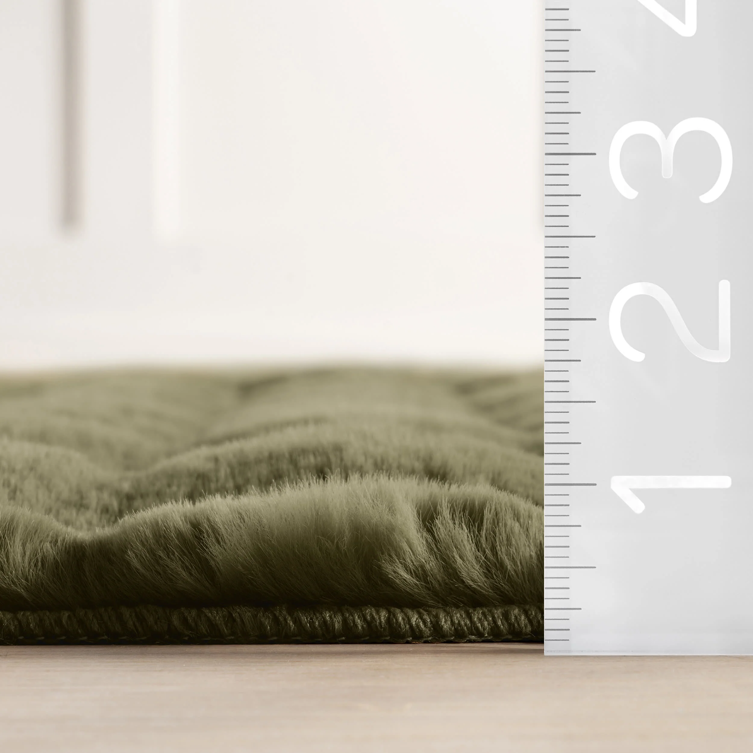 Ivana Checkered Plush Cloud Washable Rug | Green - Image 6