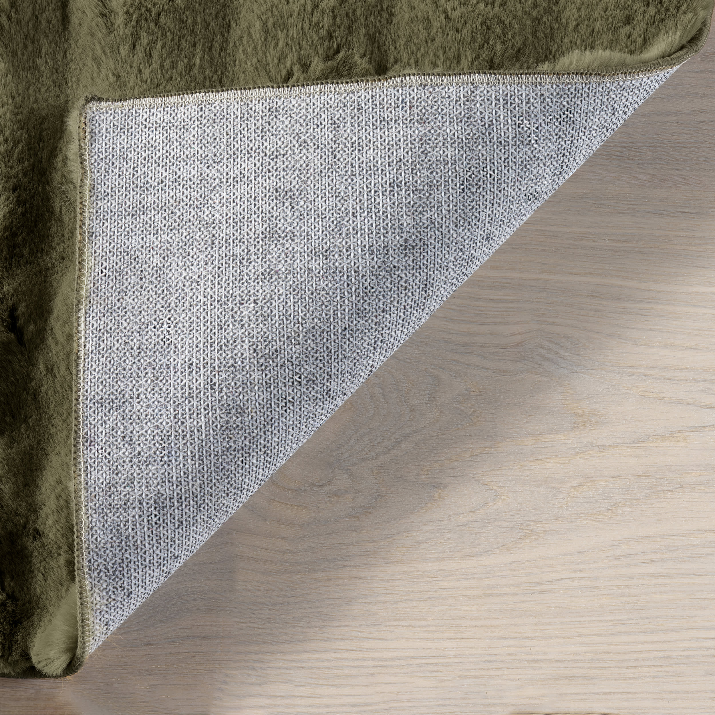 Ivana Checkered Plush Cloud Washable Rug | Green - Image 8