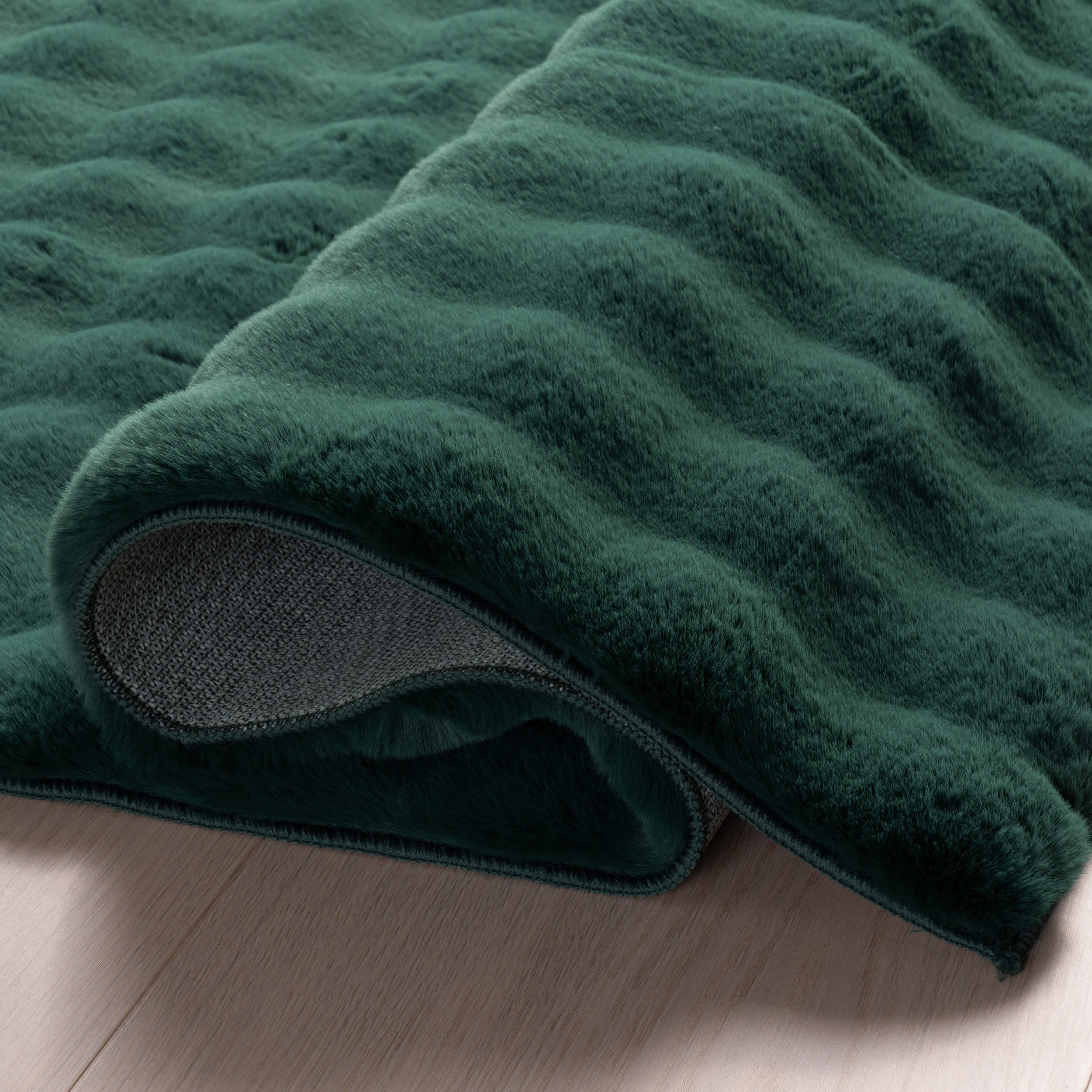 Ivana Checkered Plush Cloud Washable Rug | Hunter Green - Image 11