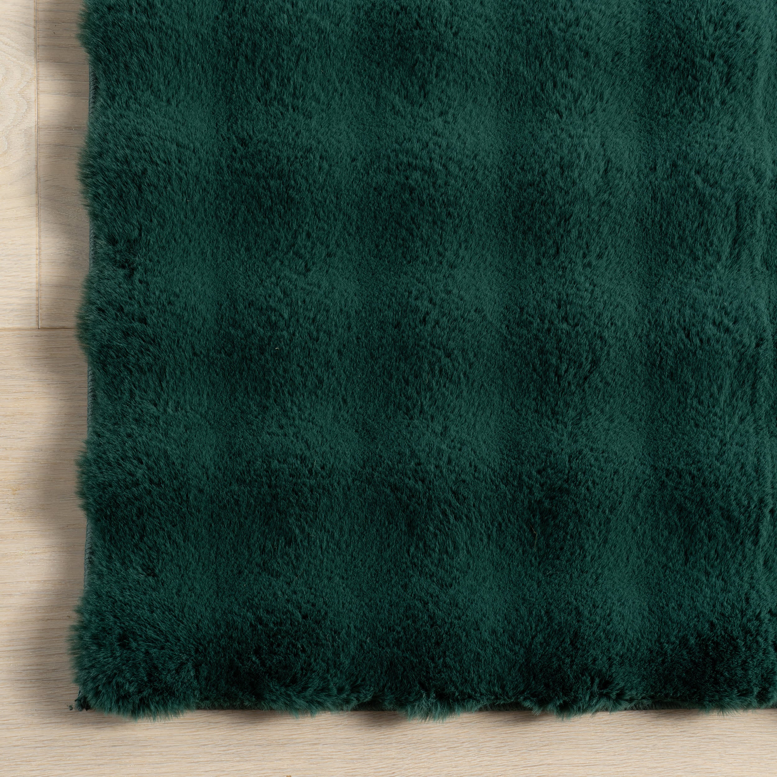 Ivana Checkered Plush Cloud Washable Rug | Hunter Green - Image 4