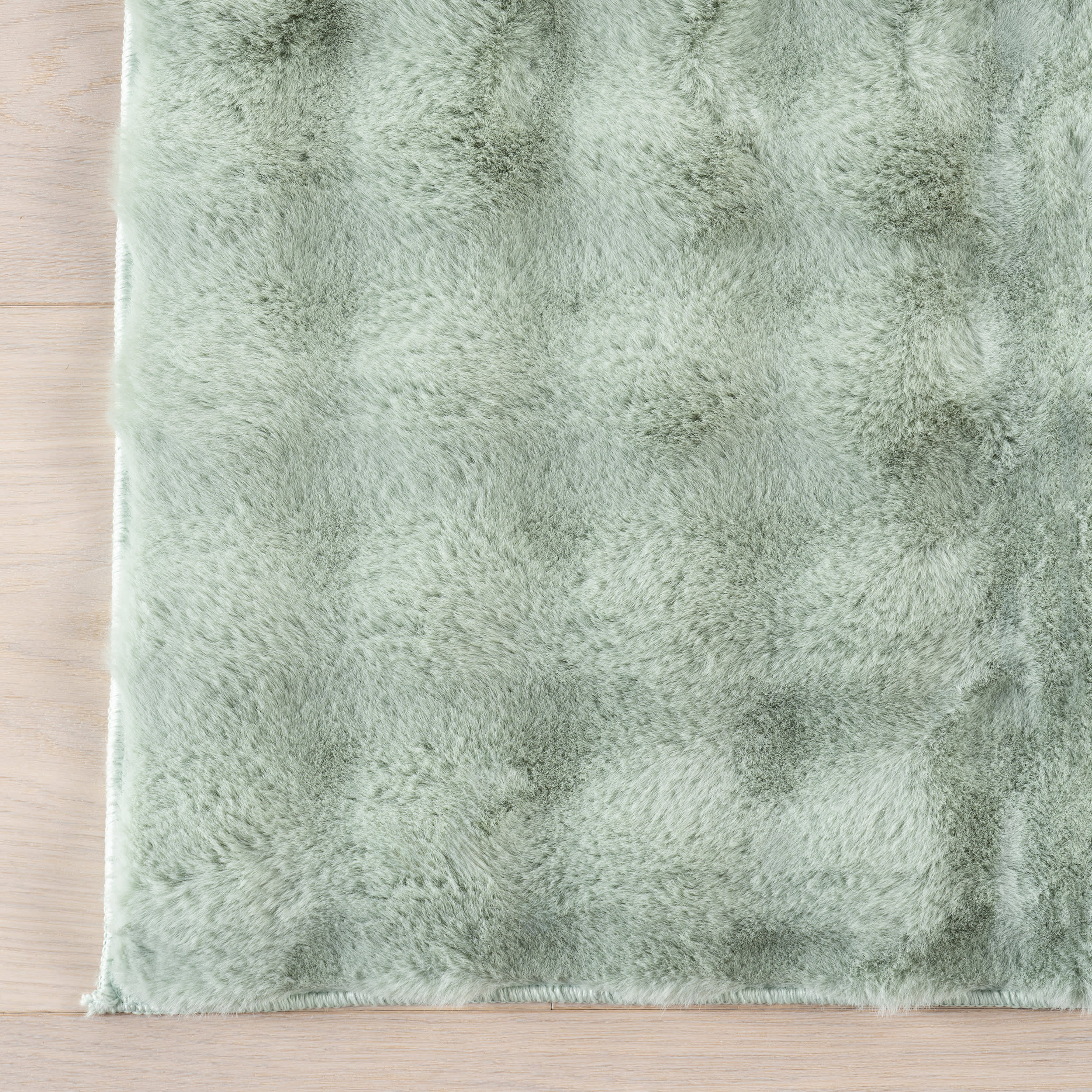 Ivana Checkered Plush Cloud Washable Rug | Mint Green - Image 4