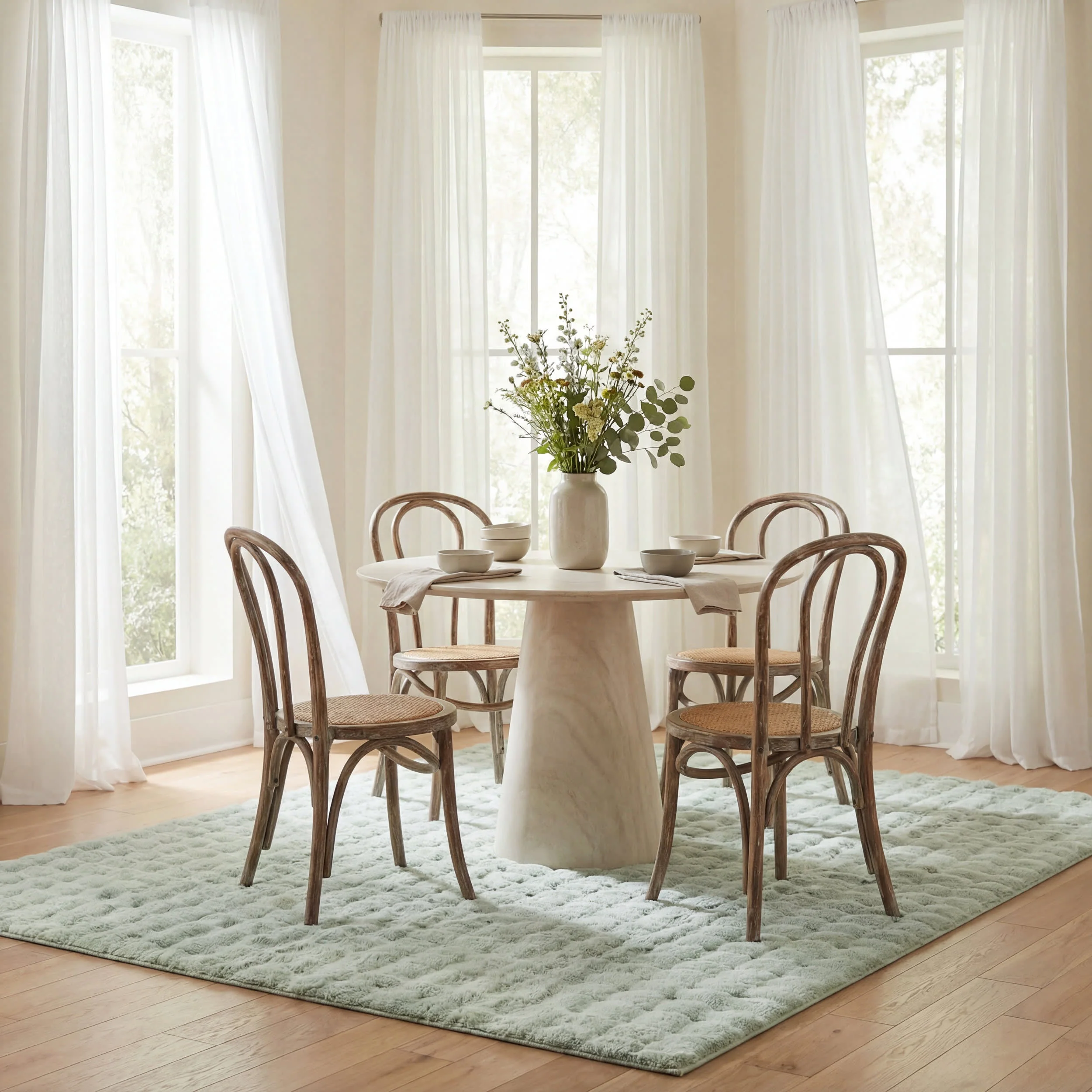 Ivana Checkered Plush Cloud Washable Rug | Mint Green - Image 7