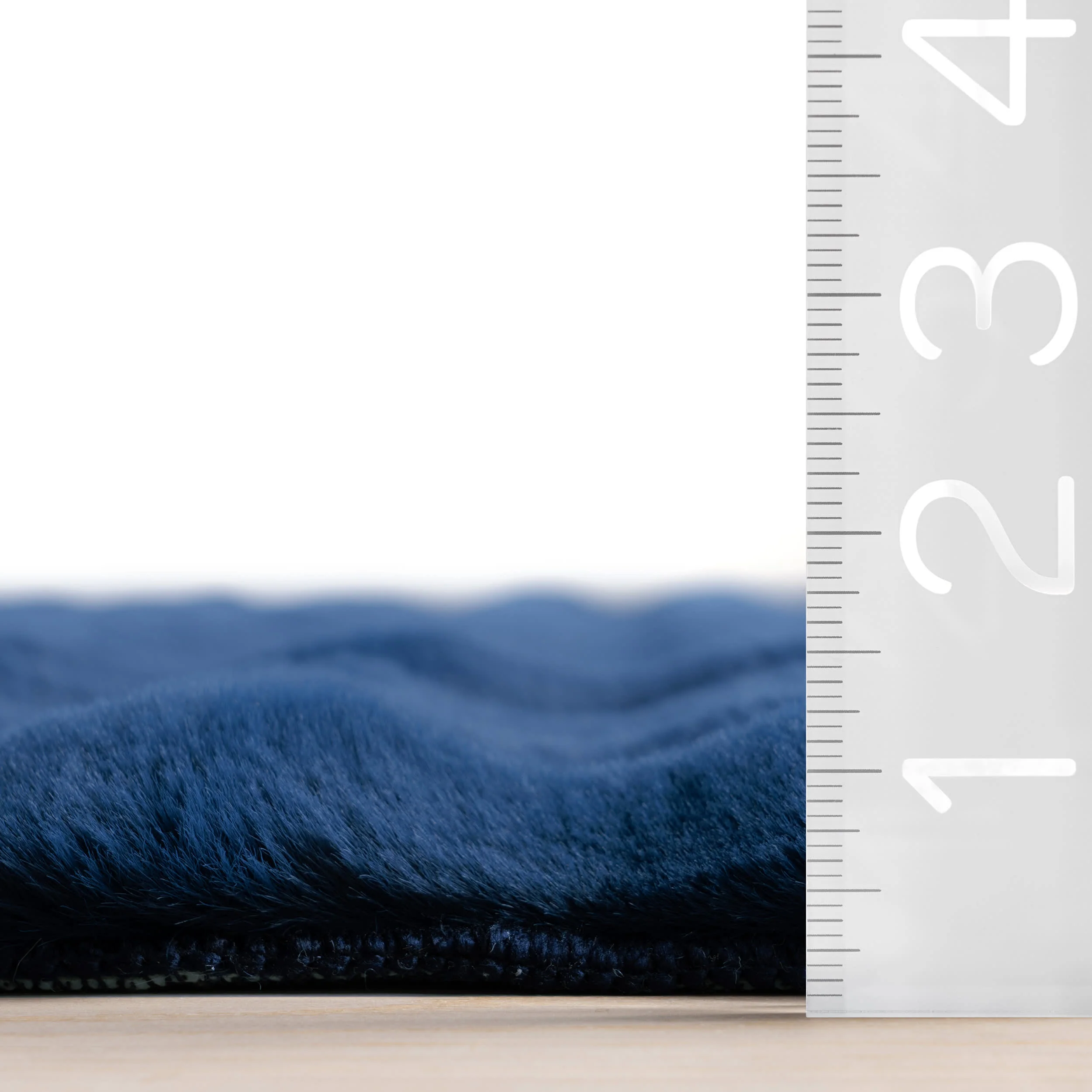 Ivana Checkered Plush Cloud Washable Rug | Navy - Image 6