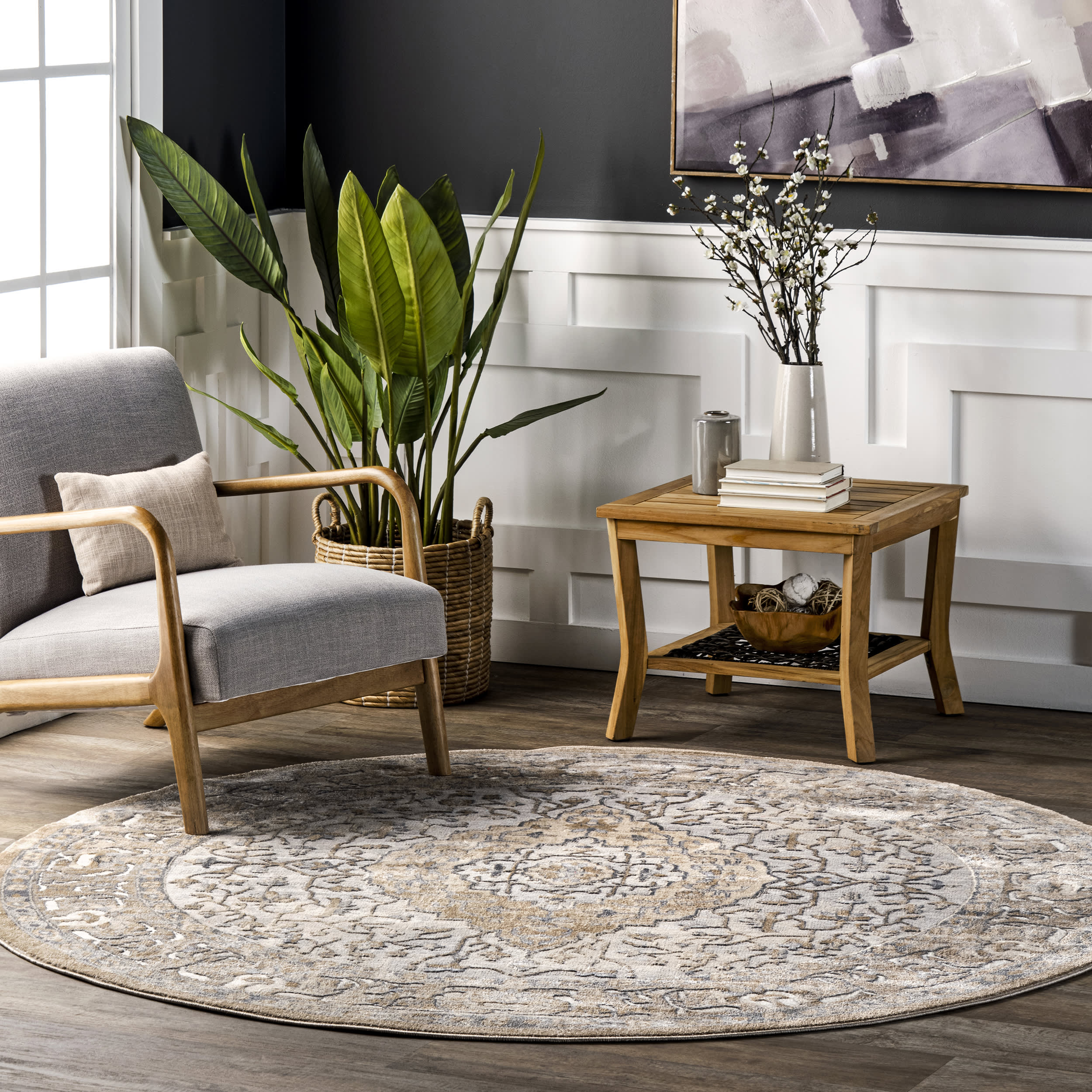 Ivied Medallion Rug | Beige - Image 2