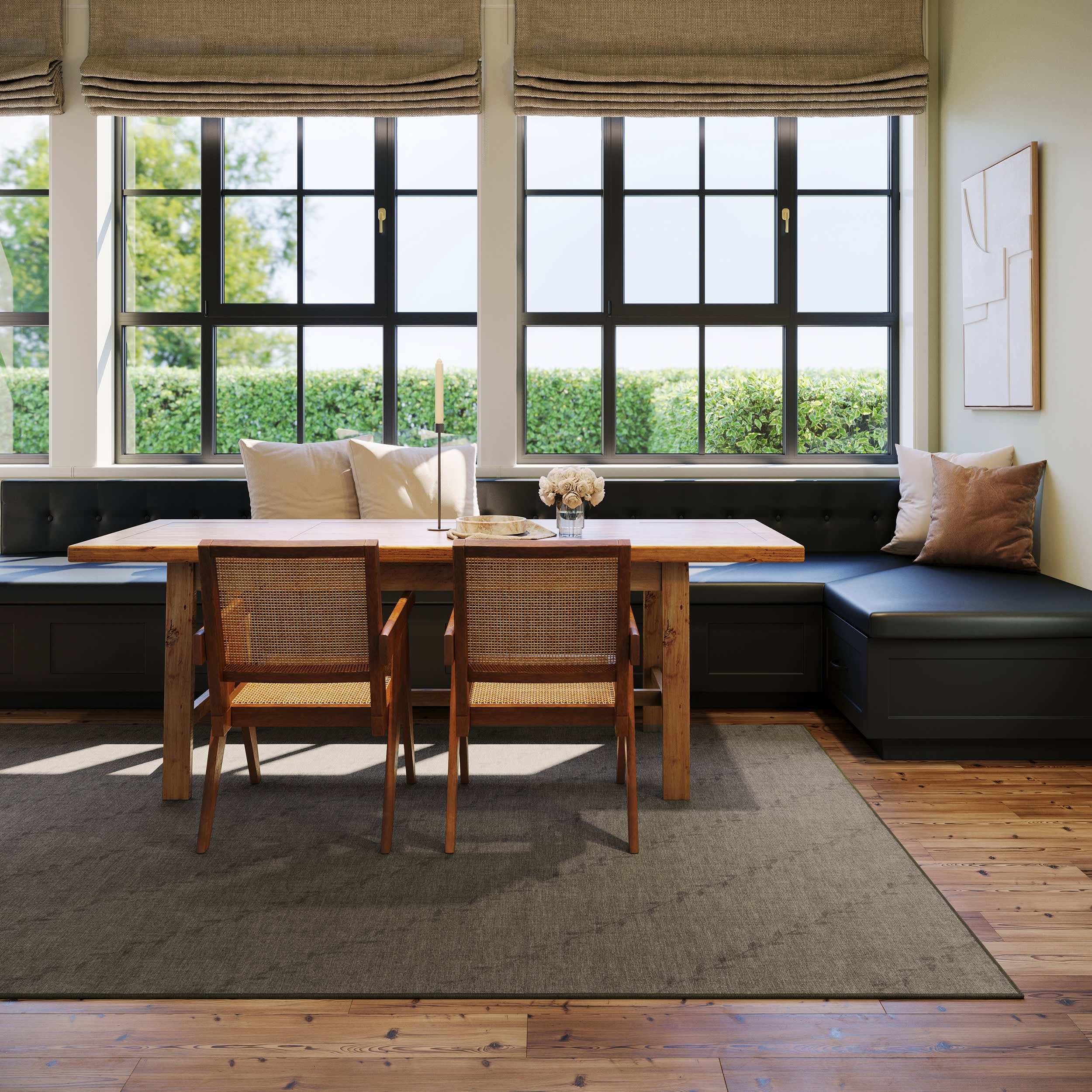 Ivy Floral Washable Rug by Nate Berkus | Charcoal - Image 2