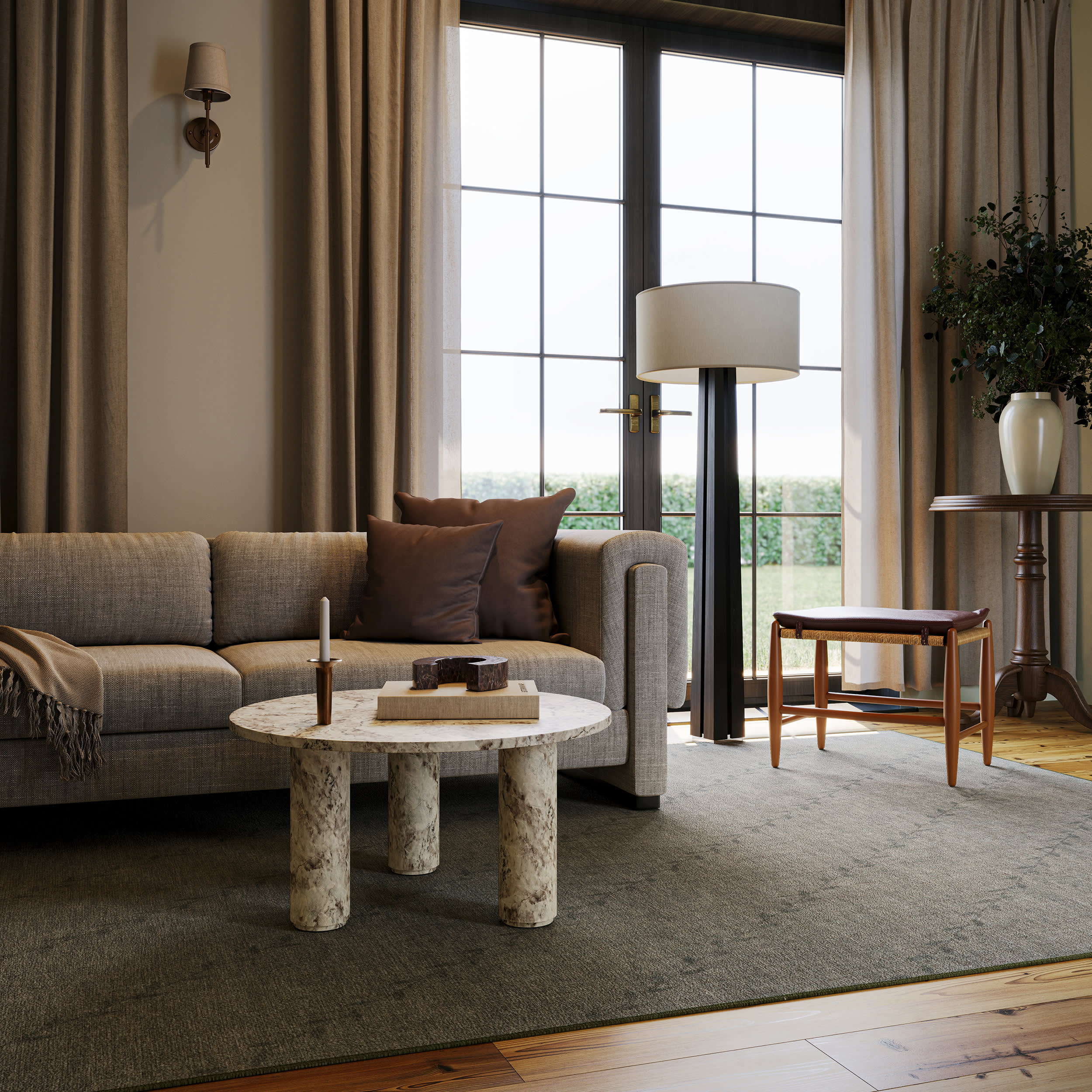 Ivy Floral Washable Rug by Nate Berkus | Charcoal - Image 7