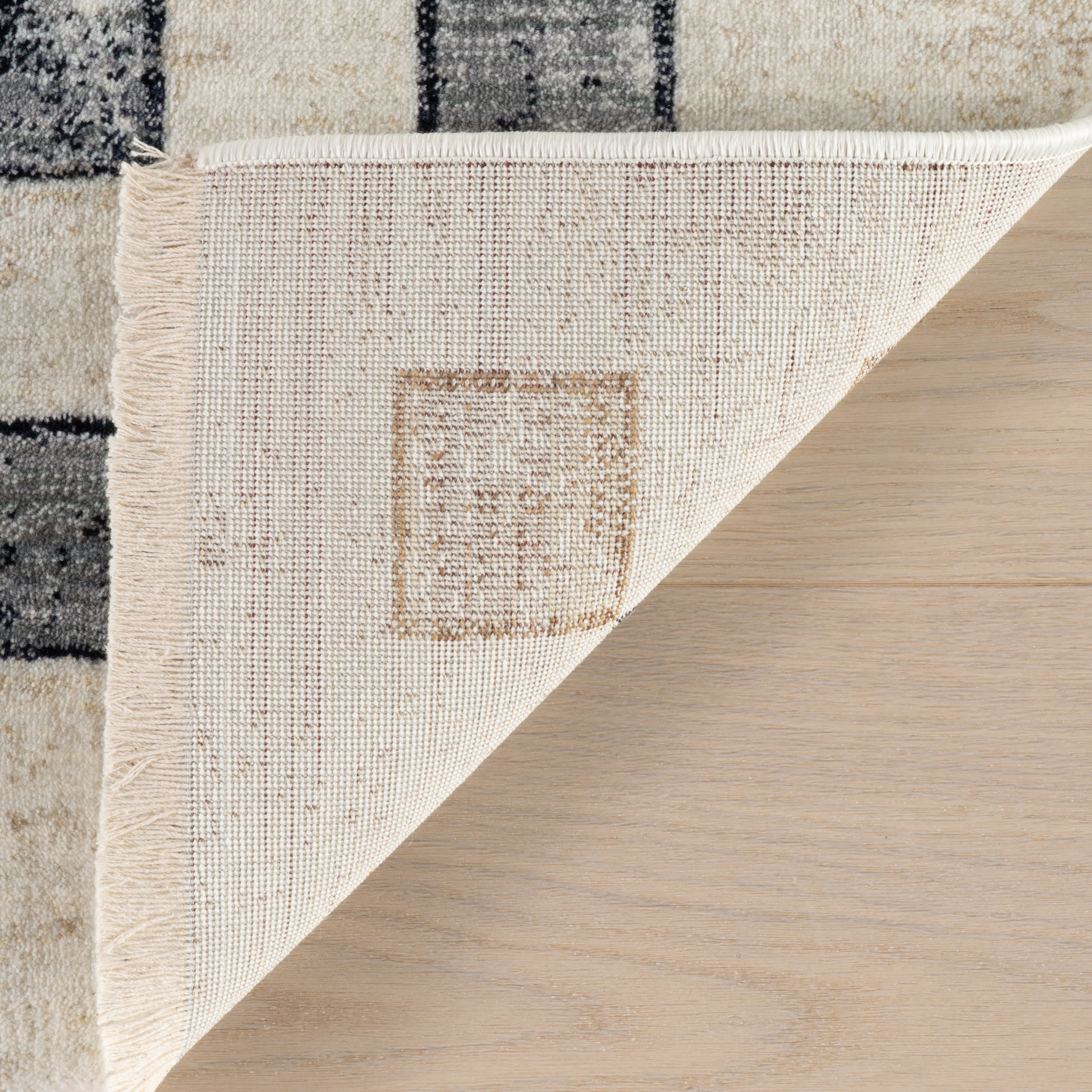 Izenna Modern Checkered Rug | Beige - Image 6