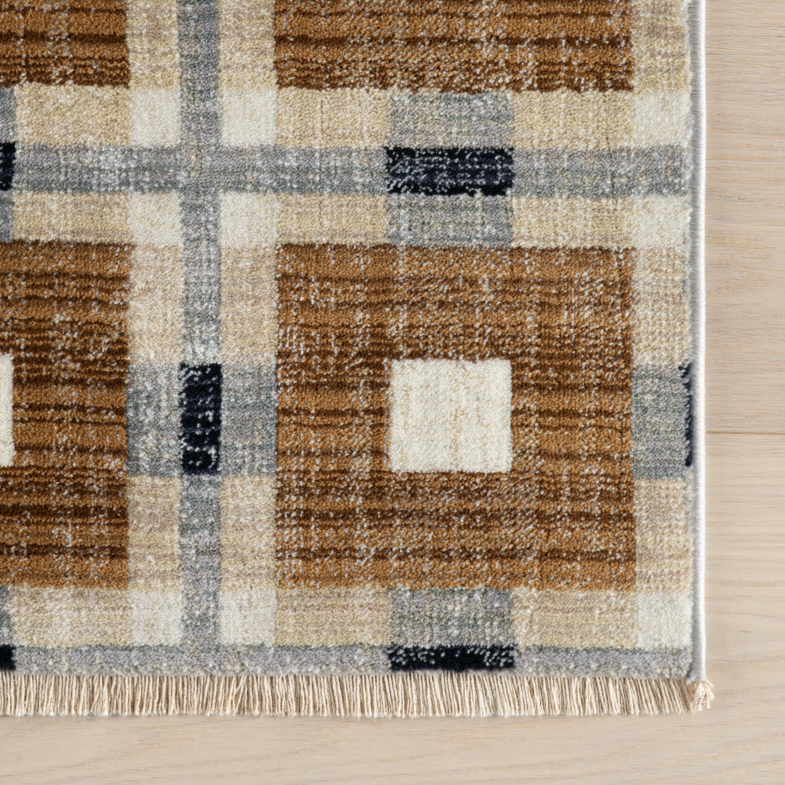 Sorelle Modern Plaid Rug | Light Brown - Image 4