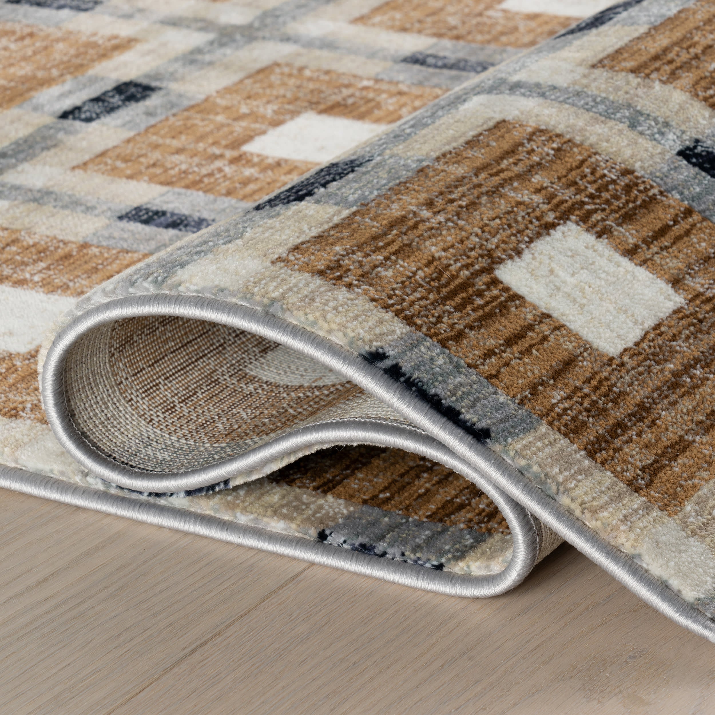 Sorelle Modern Plaid Rug | Light Brown - Image 7