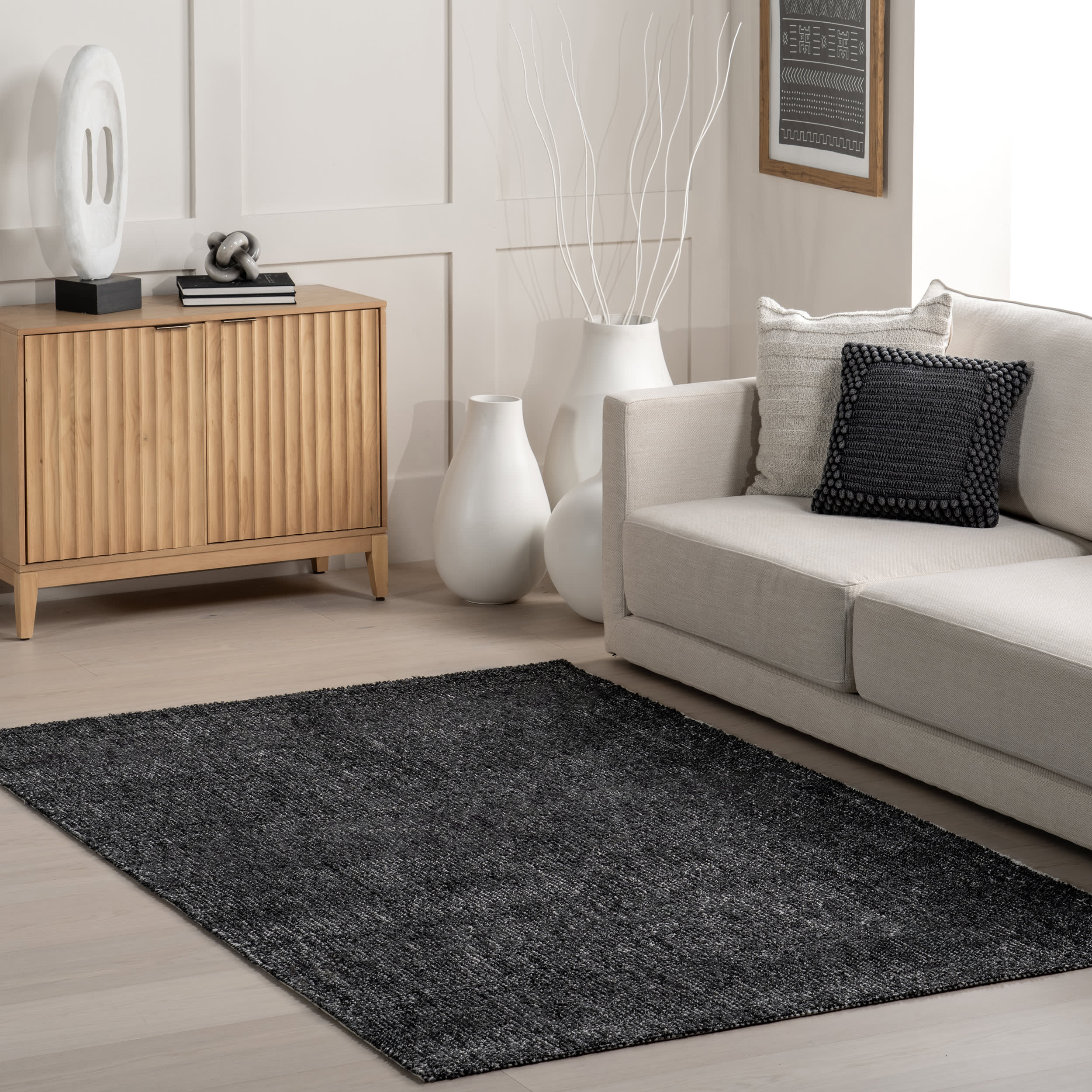 Jacinta Solid Rug | Dark Grey - Image 2